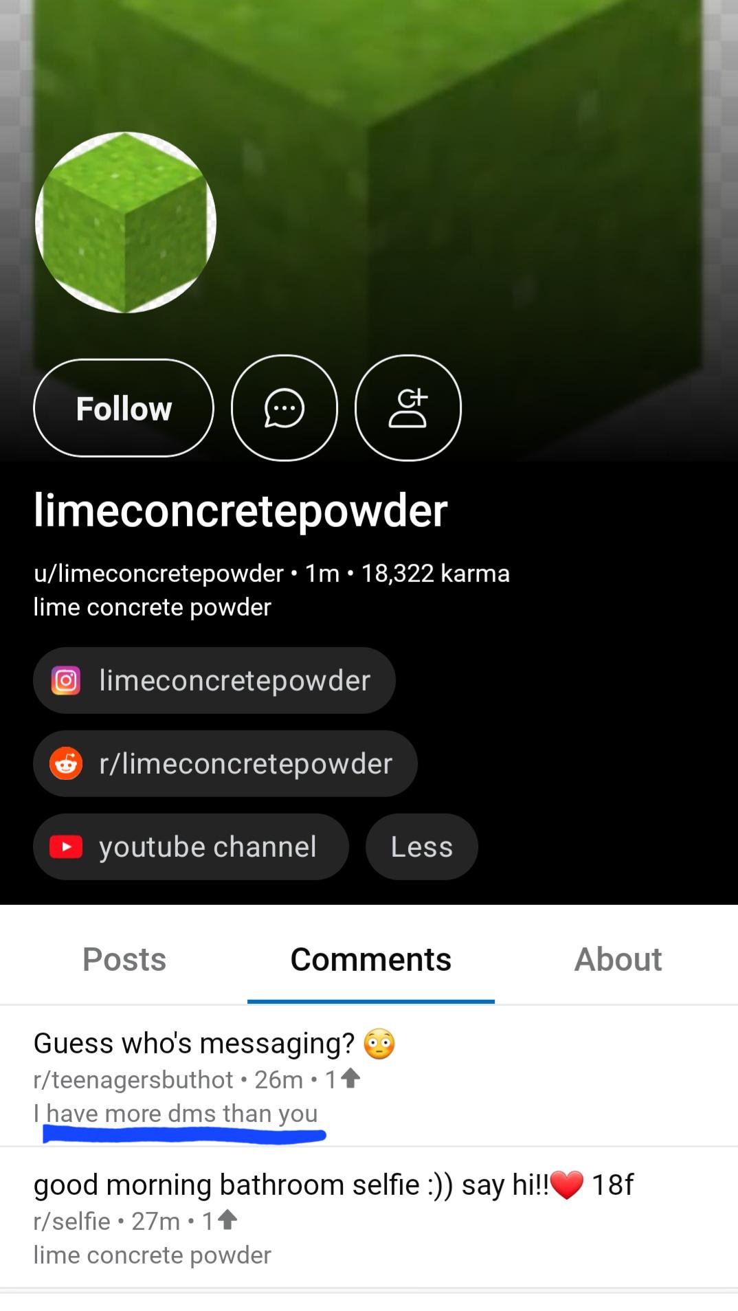 They said something other than line concrete powder!? r