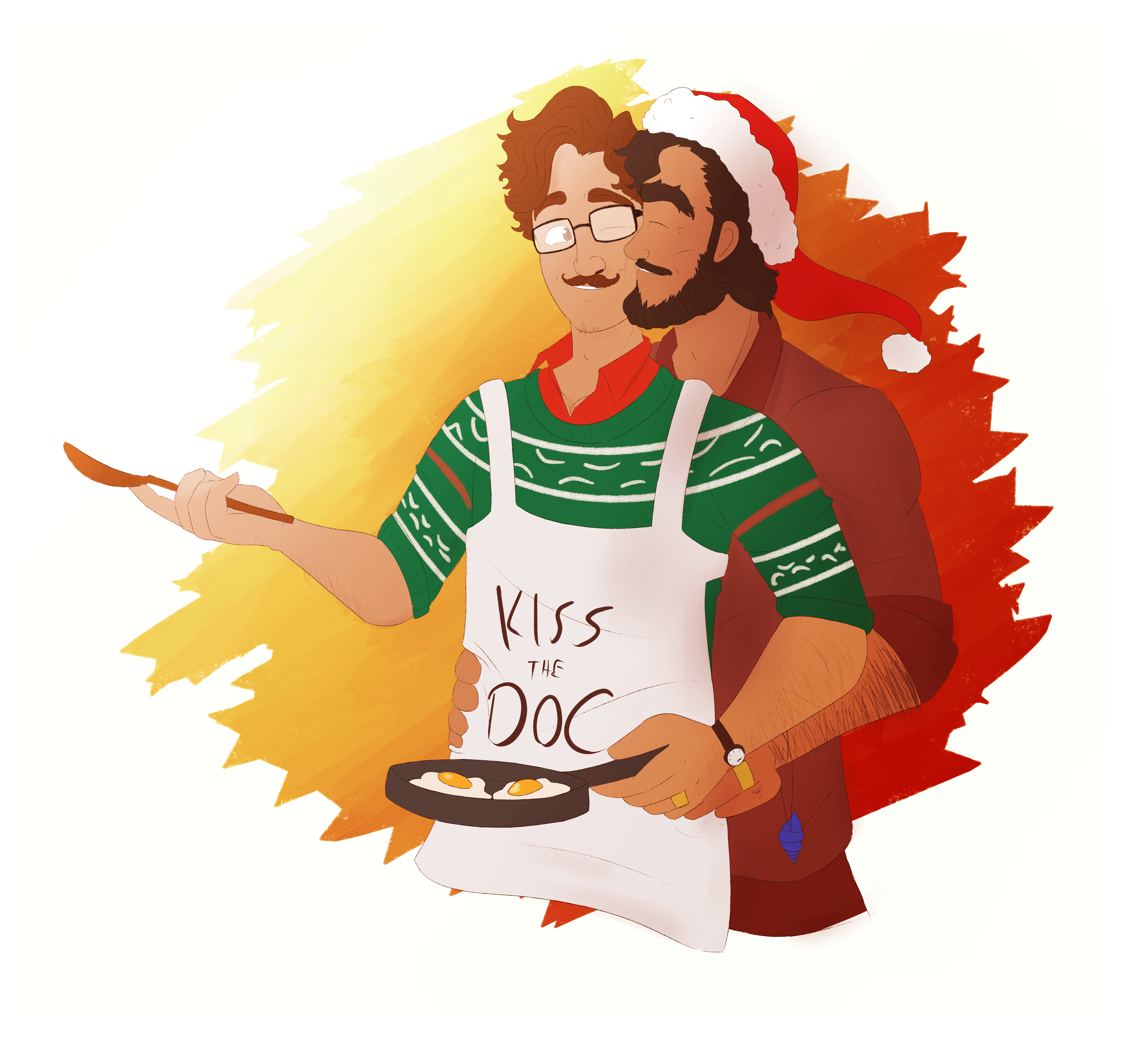 Some Christmasish art of my Farmer and Harvey D StardewValley