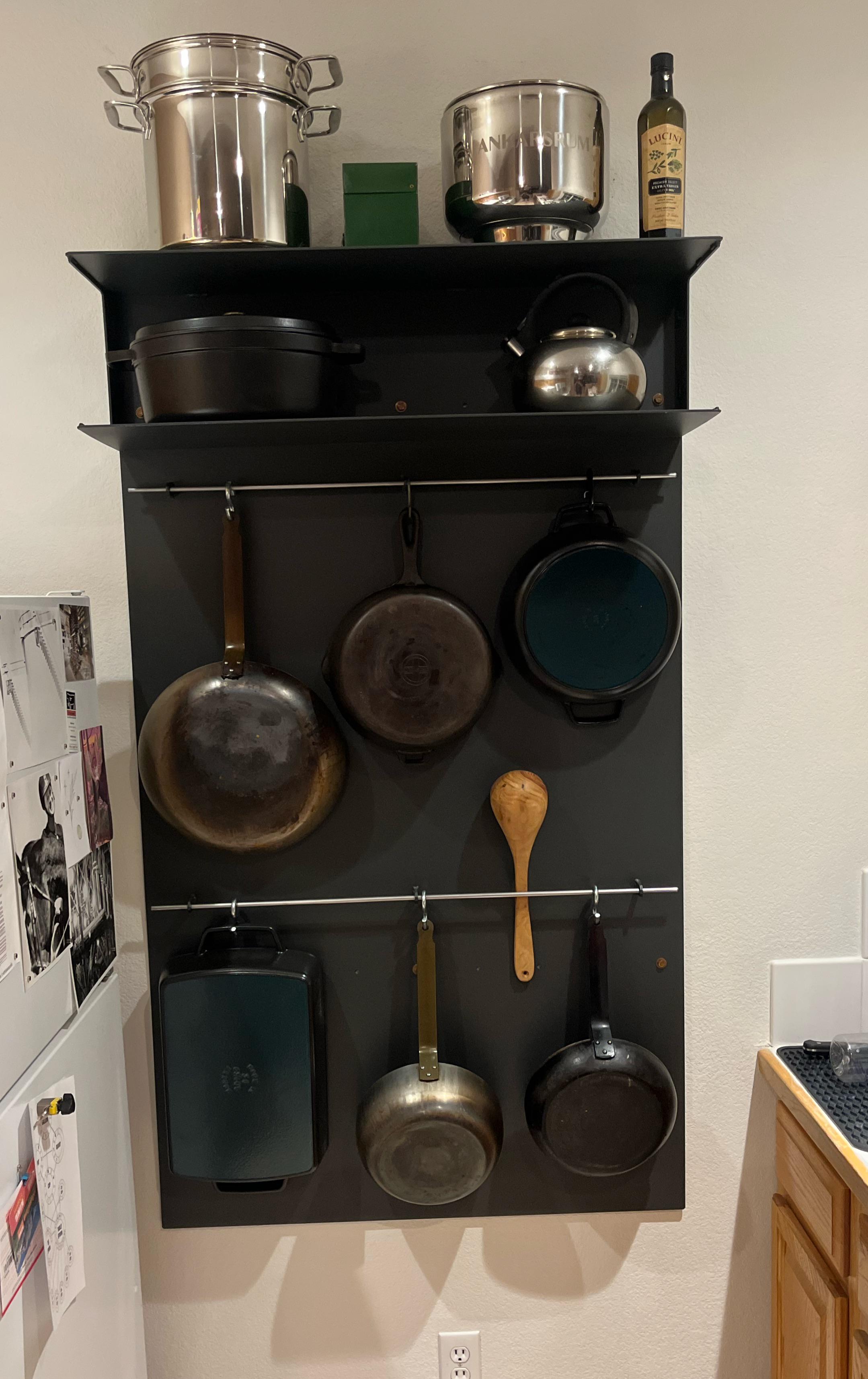 A metal kitchen shelf I made. r/malelivingspace