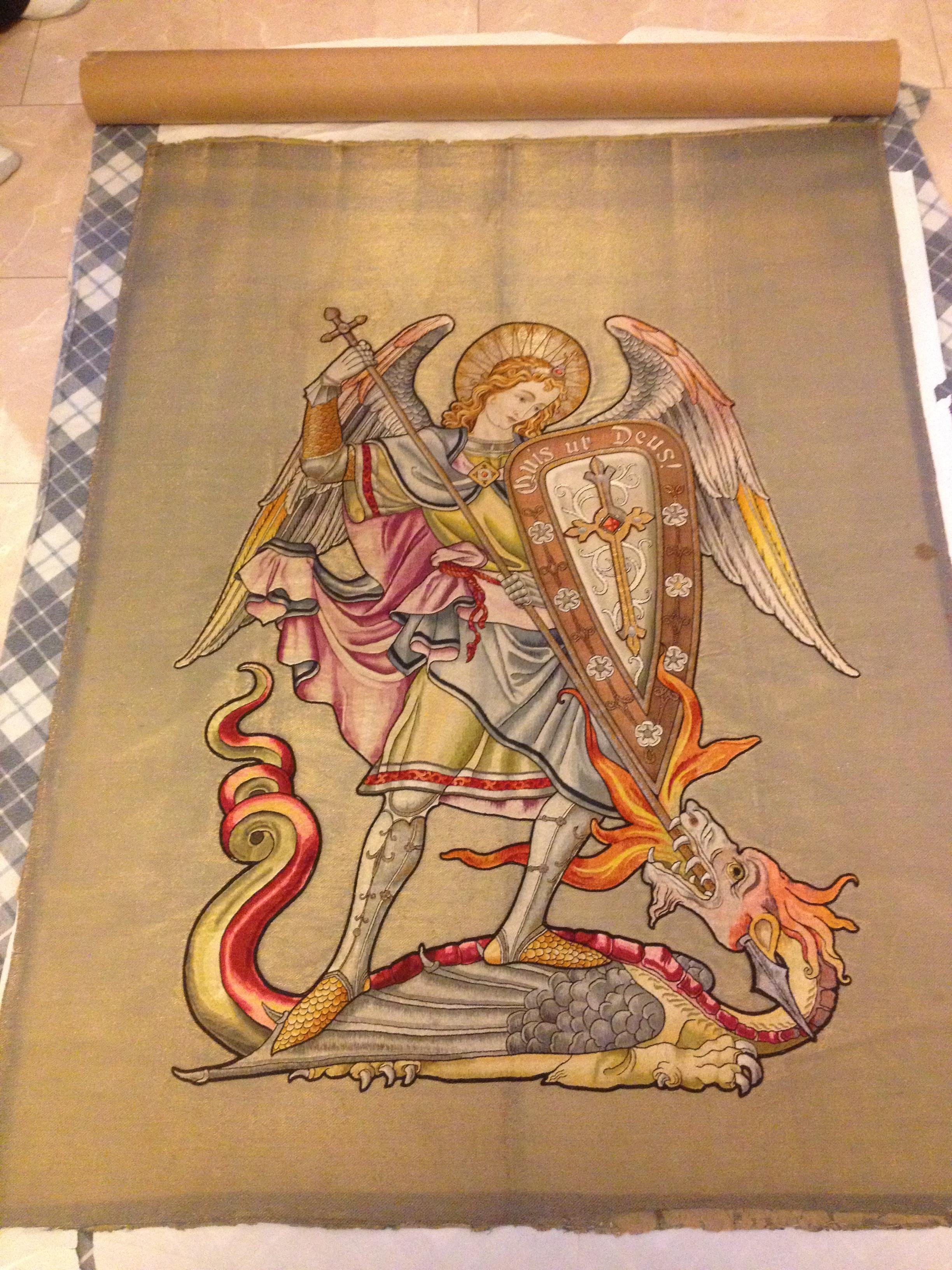 St. slaying the dragon, Tapestry, 2448x3264px r/ArtHistory