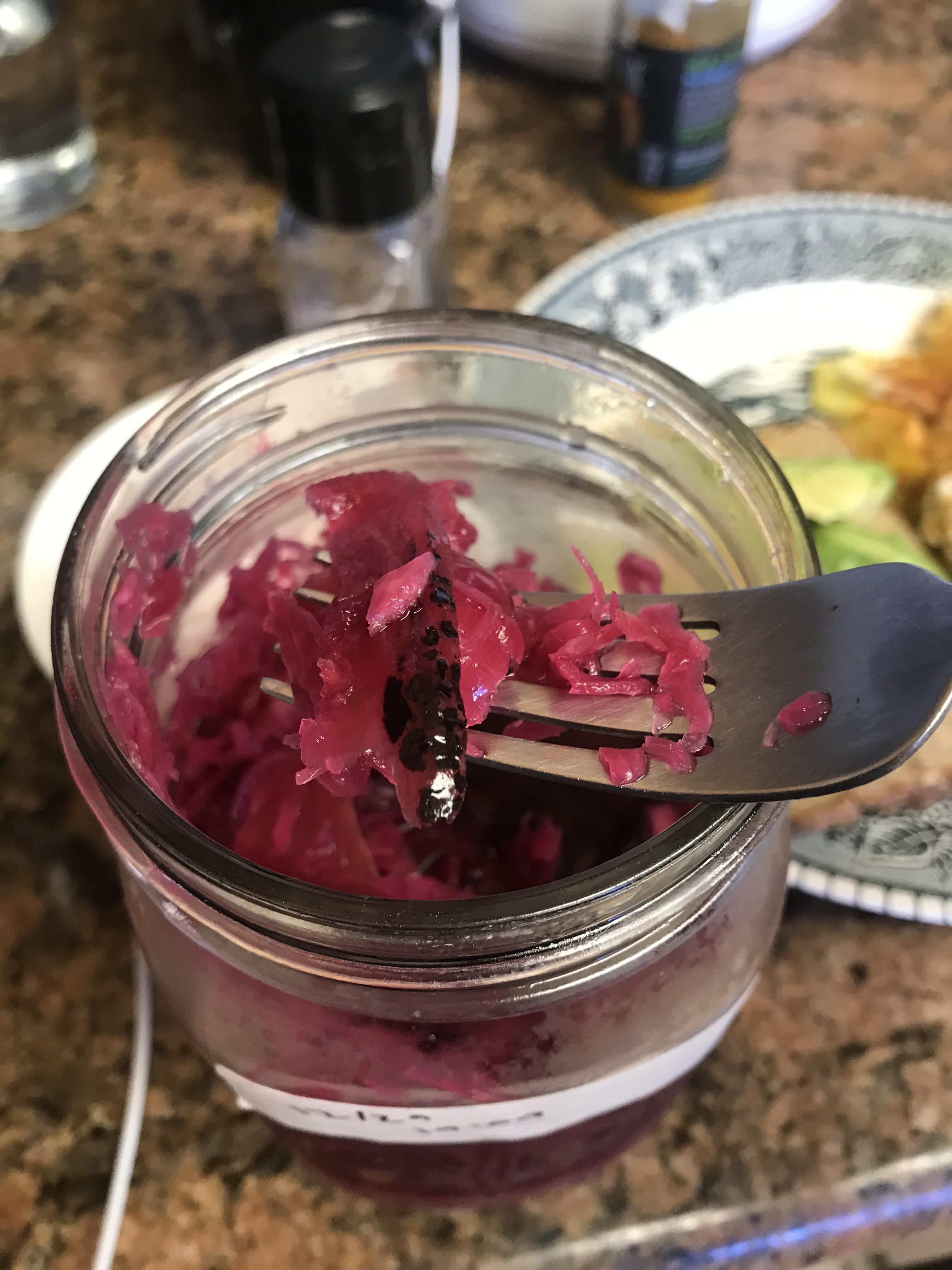 Smells ok, but there’s these black spots. Is this normal for purple