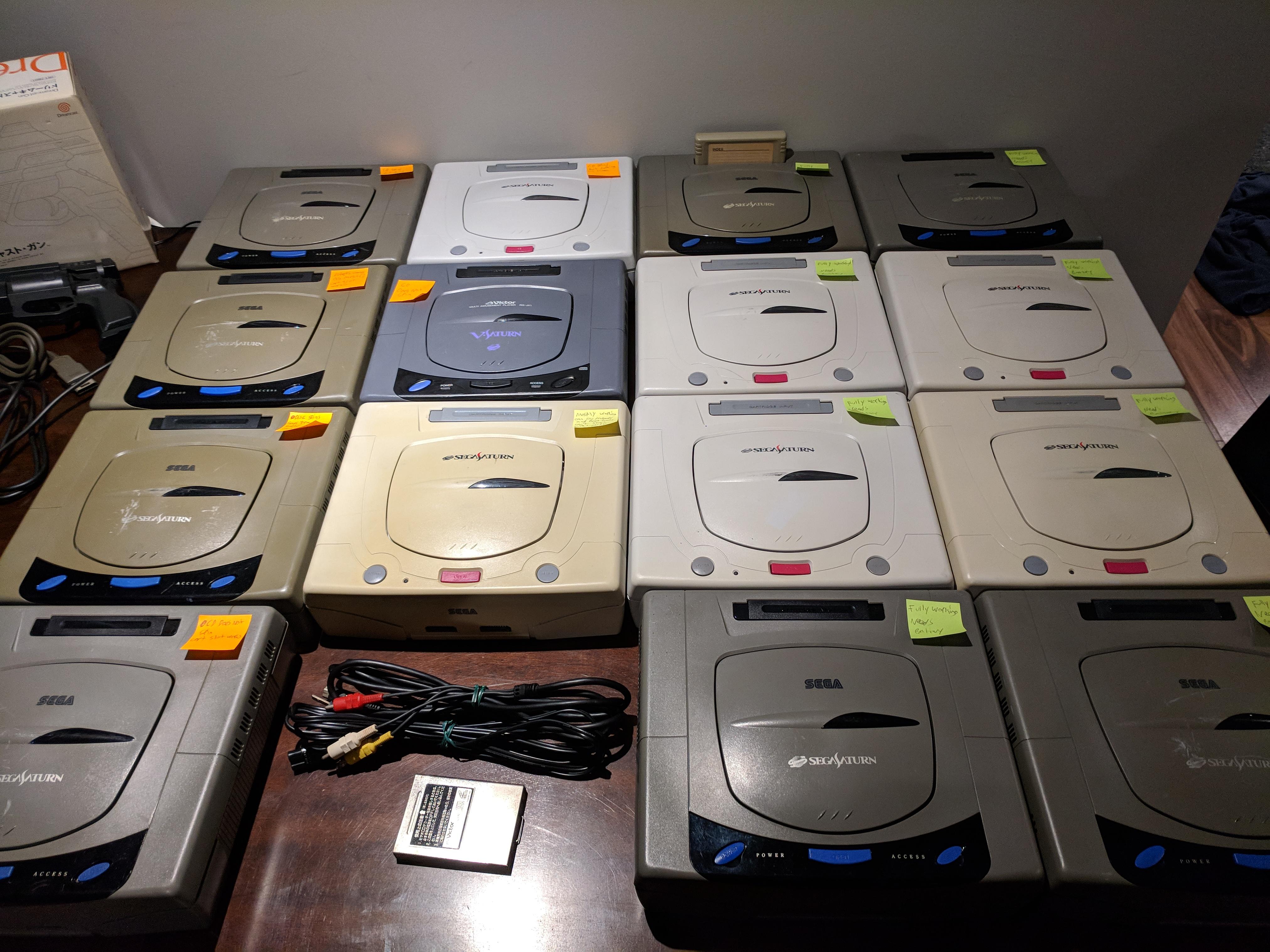 Just received this lot of Saturn consoles. Most of them work out of the