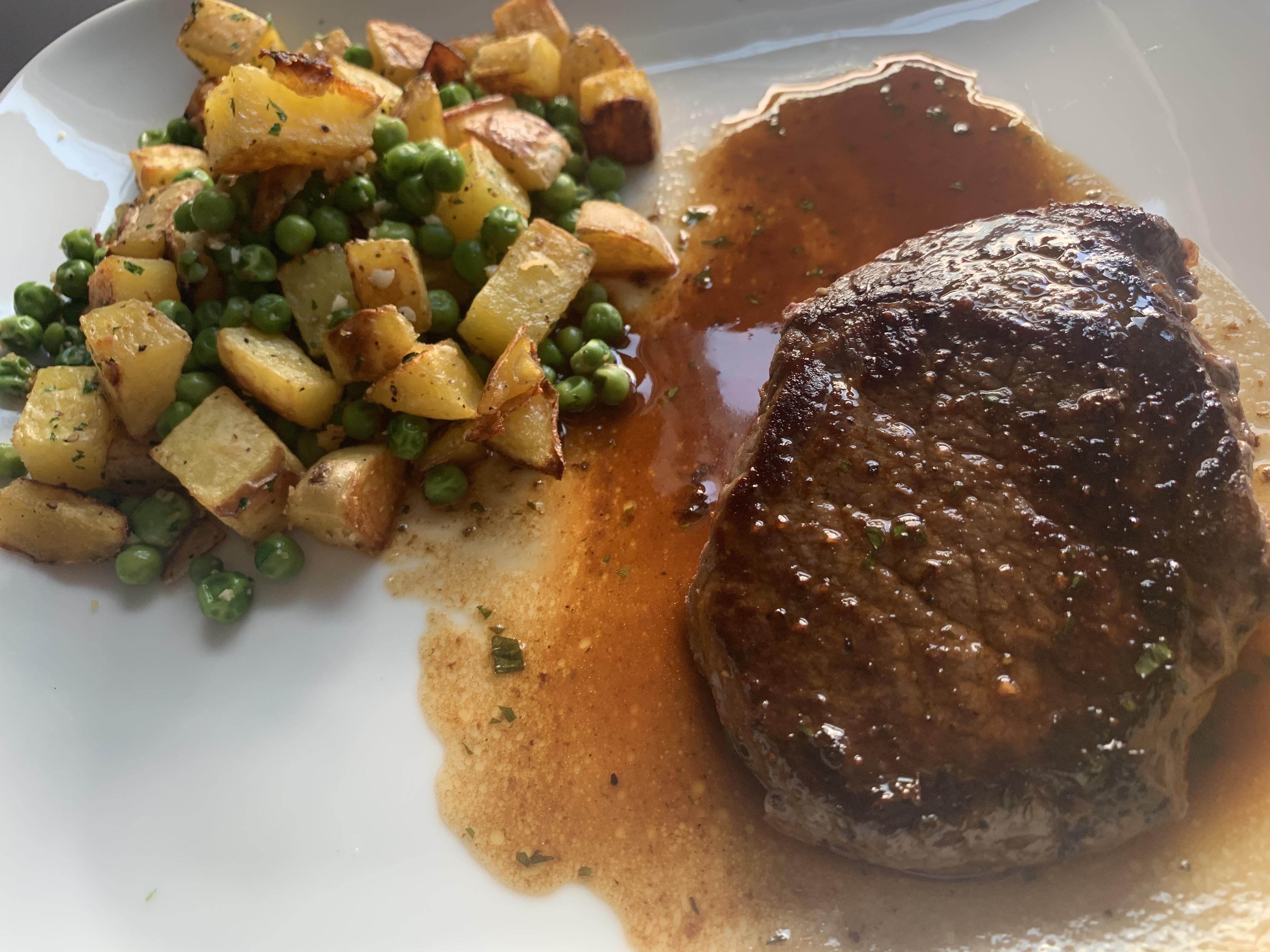 HomeChef Sirloin Steak with White Wine DemiGlace and Garlic Herb