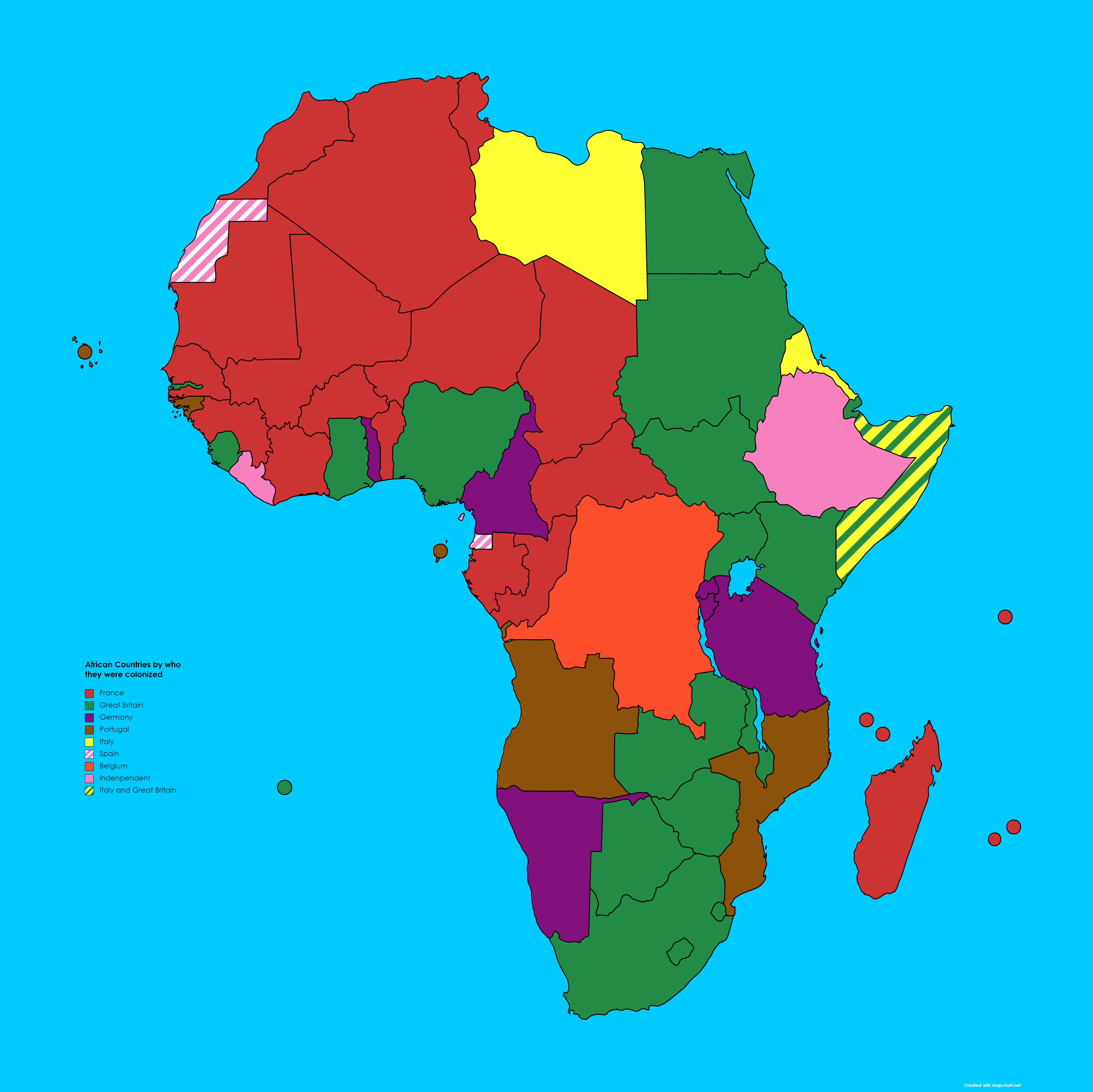 African countries by who they were colonized r/MapPorn