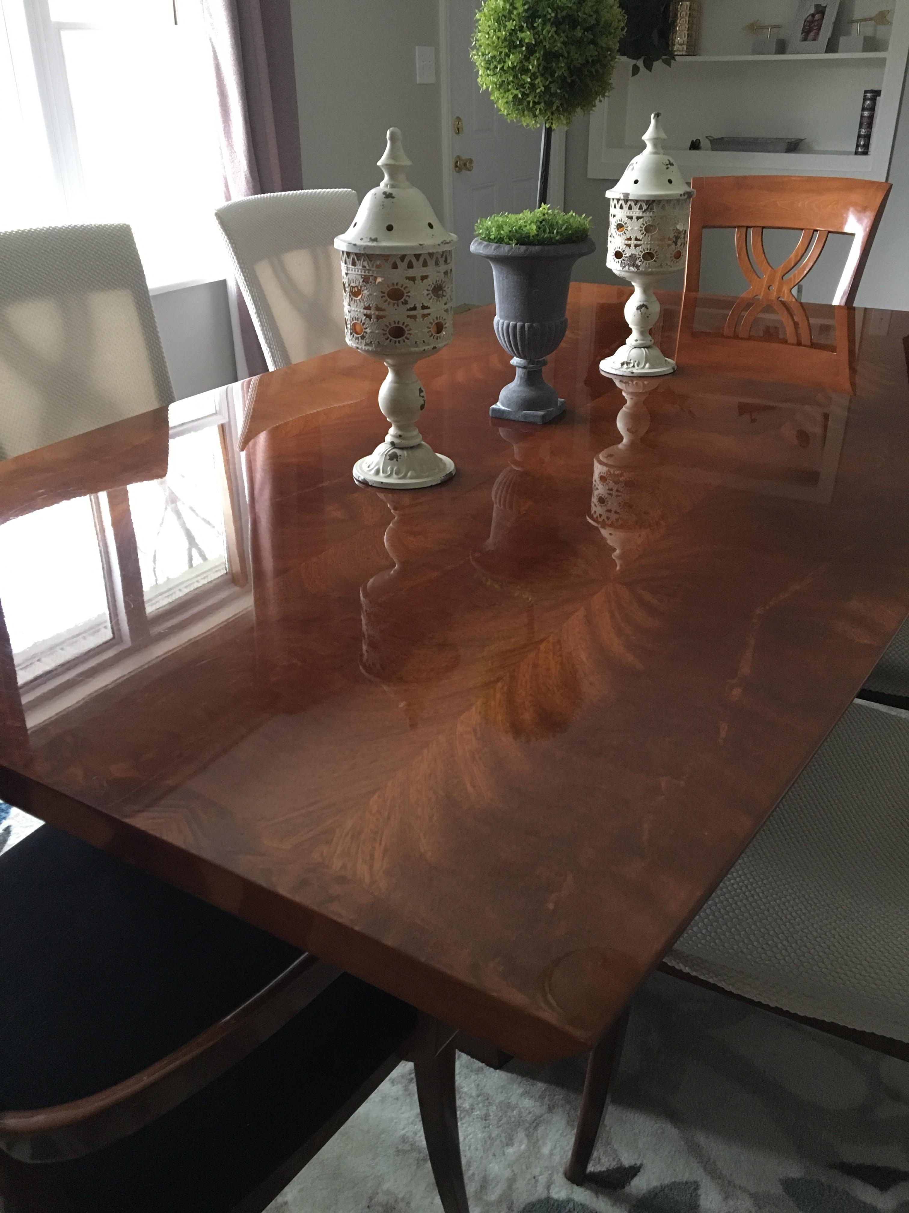 Best product to clean/protect this heavily varnished table? r/woodworking