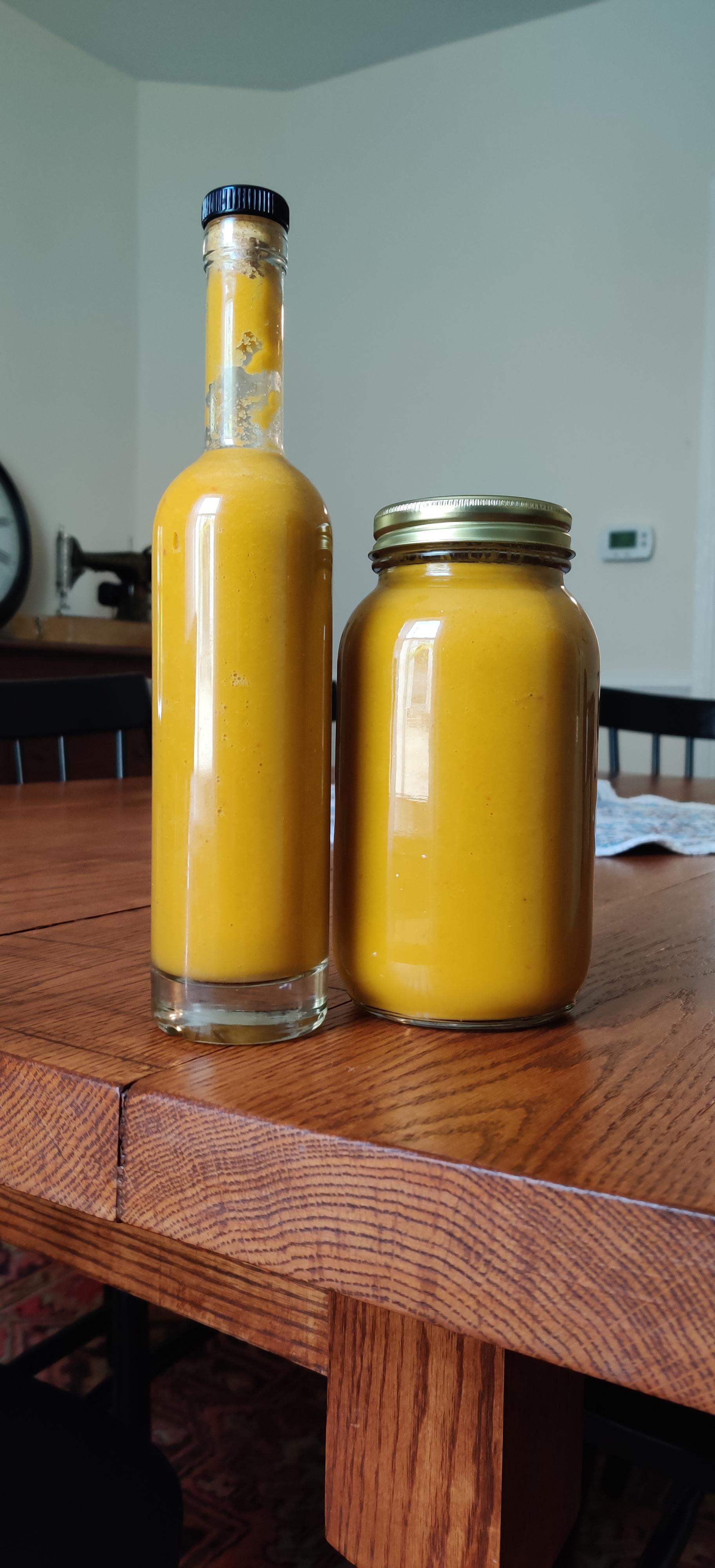 Jalapeño, pineapple, and carrot hot sauce r/fermentation