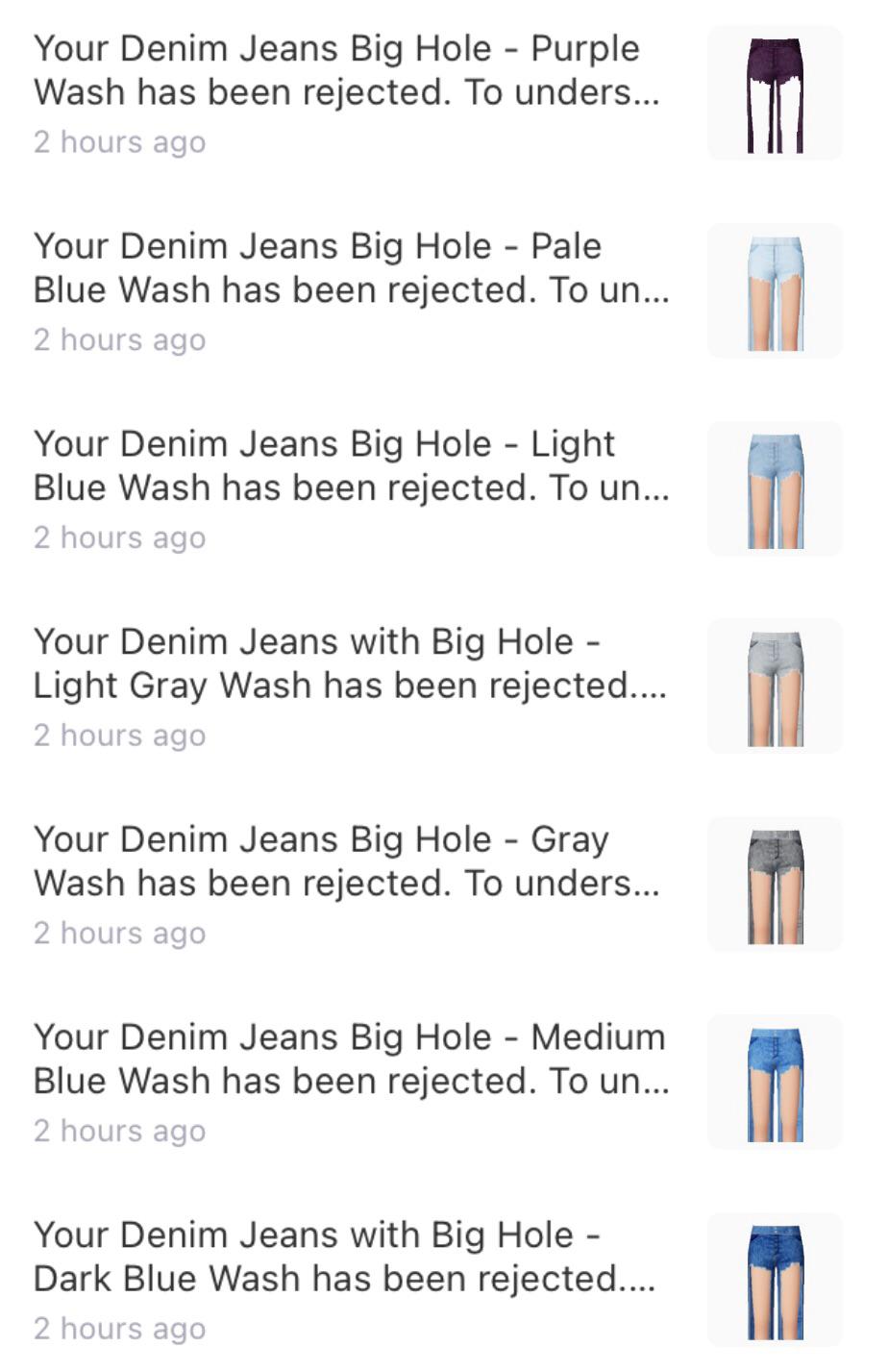 Why was my item rejected for being (followup it’s