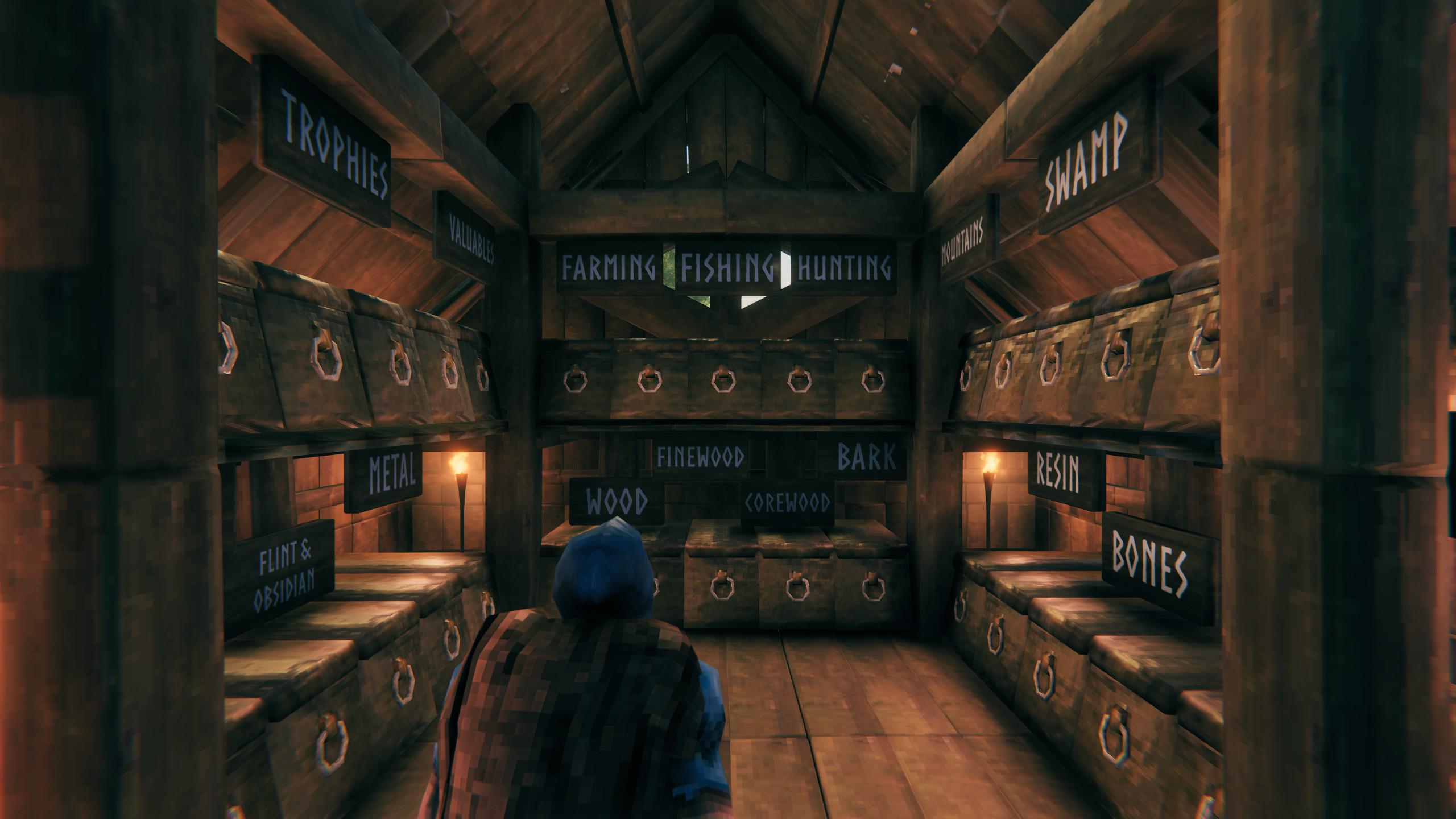 My friend hates how I organize my storage. What do you think? r/valheim