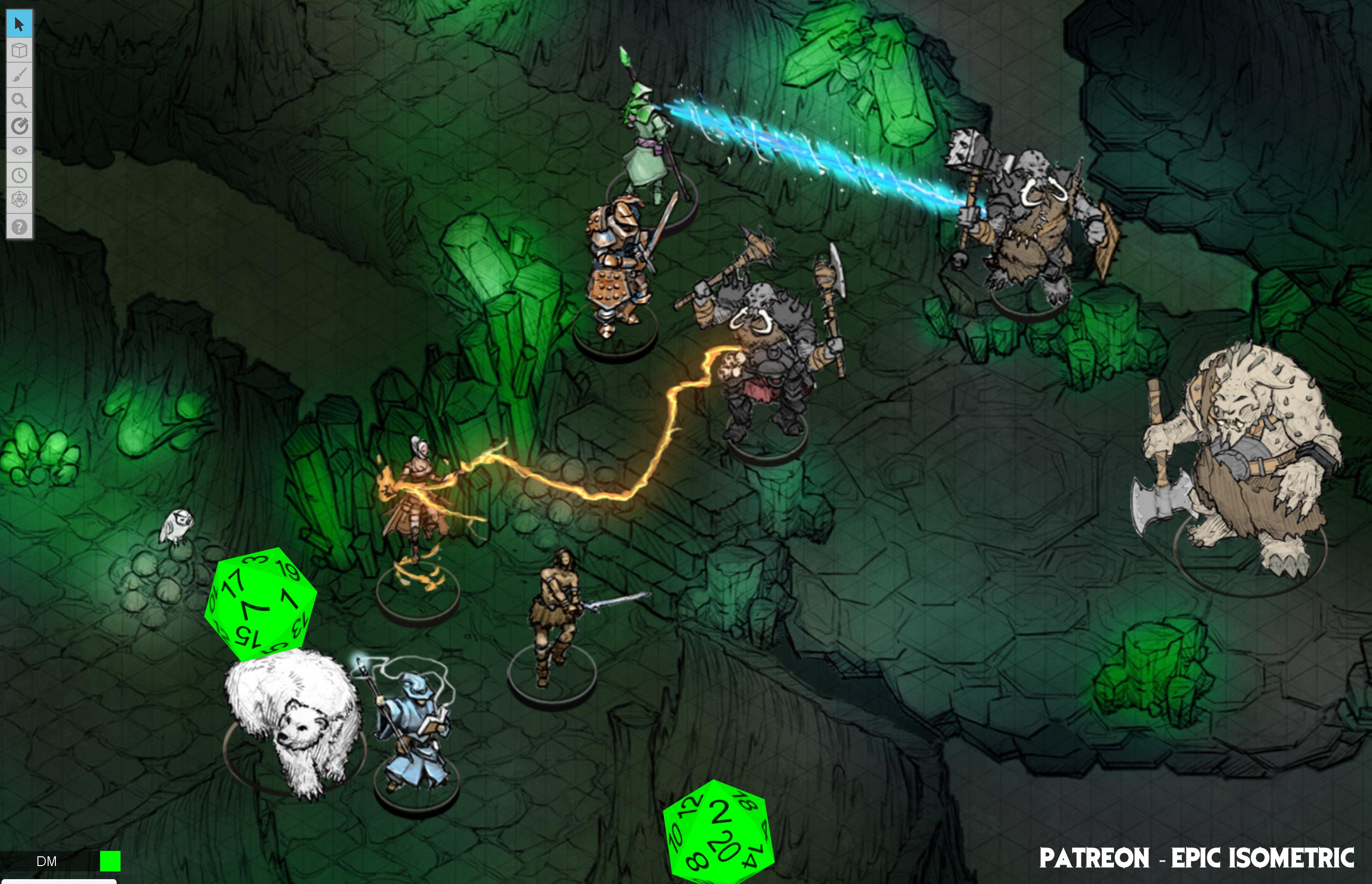 The weekend roll20 game on the new Jade Cavern map. [tokens][maps] VTT