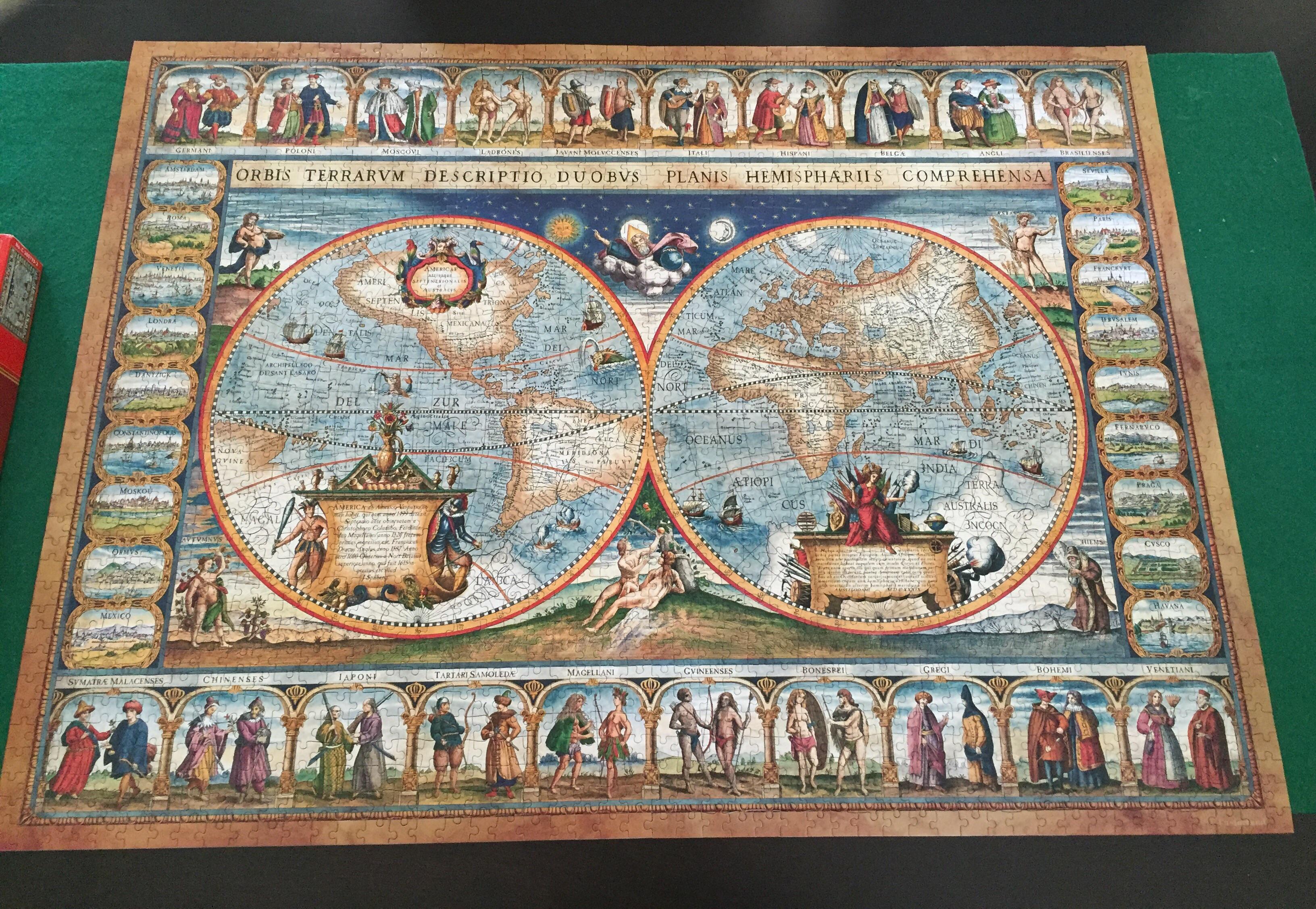 Map of the world 1639, castorland 2000 pieces. This one was really easy