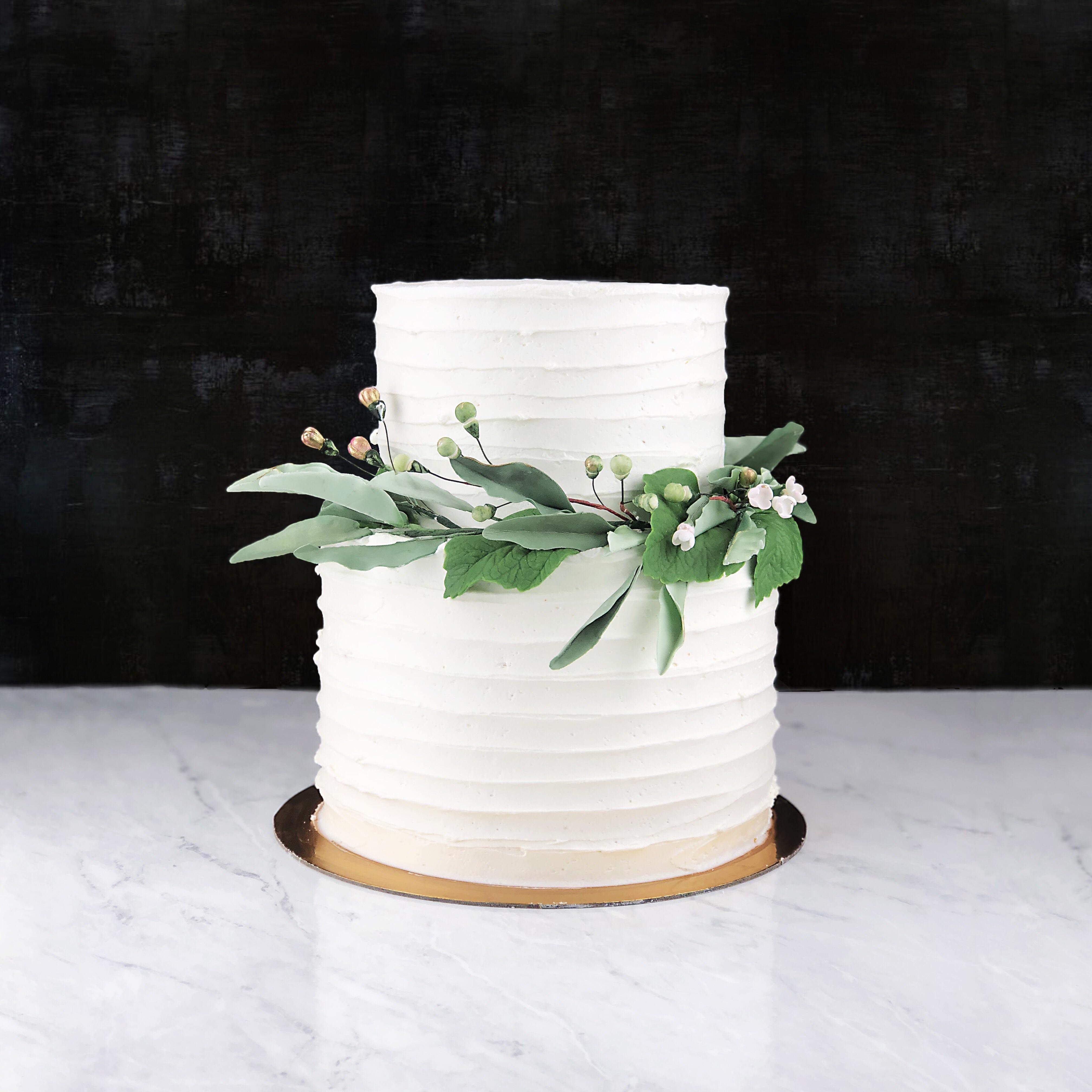 Simple bridal shower cake for my cousin. Butter cake soaked in