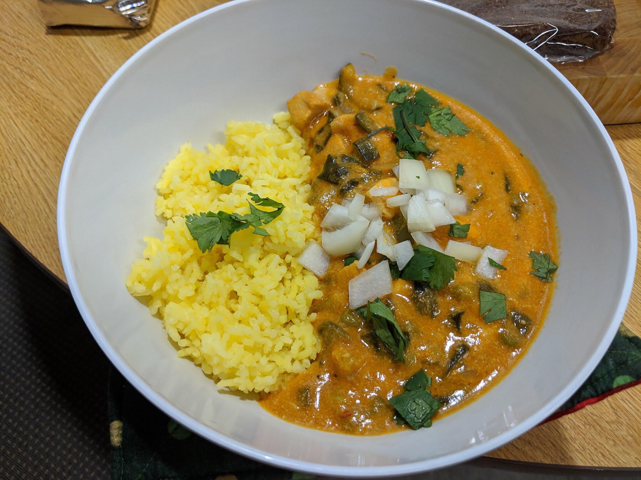 Thai coconut curry with turmeric rice. r/slowcooking