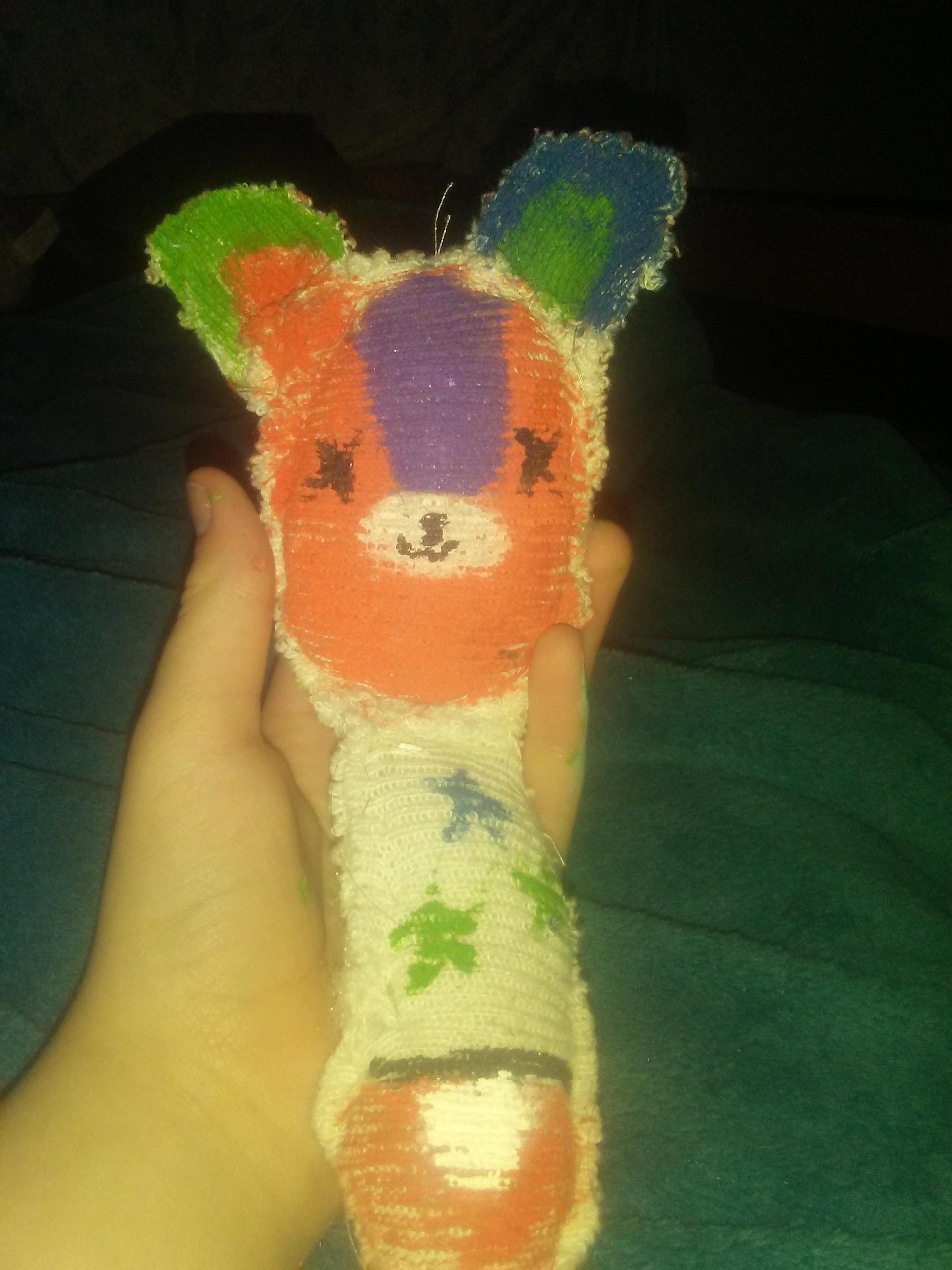 Stitches plush I made when I was 10, out of a hat and paint and just