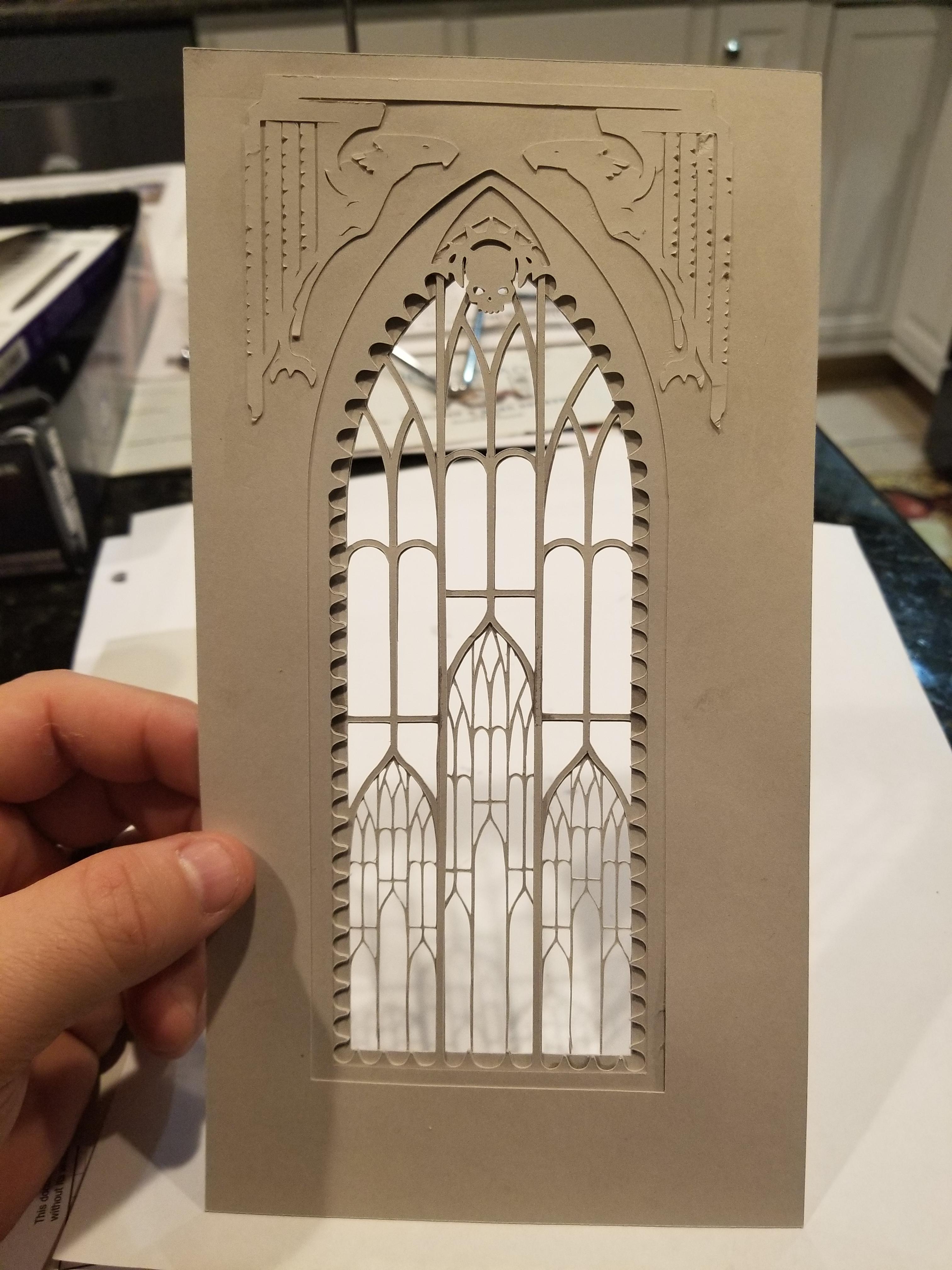 Experimenting with gluing layers of cardstock together to make details