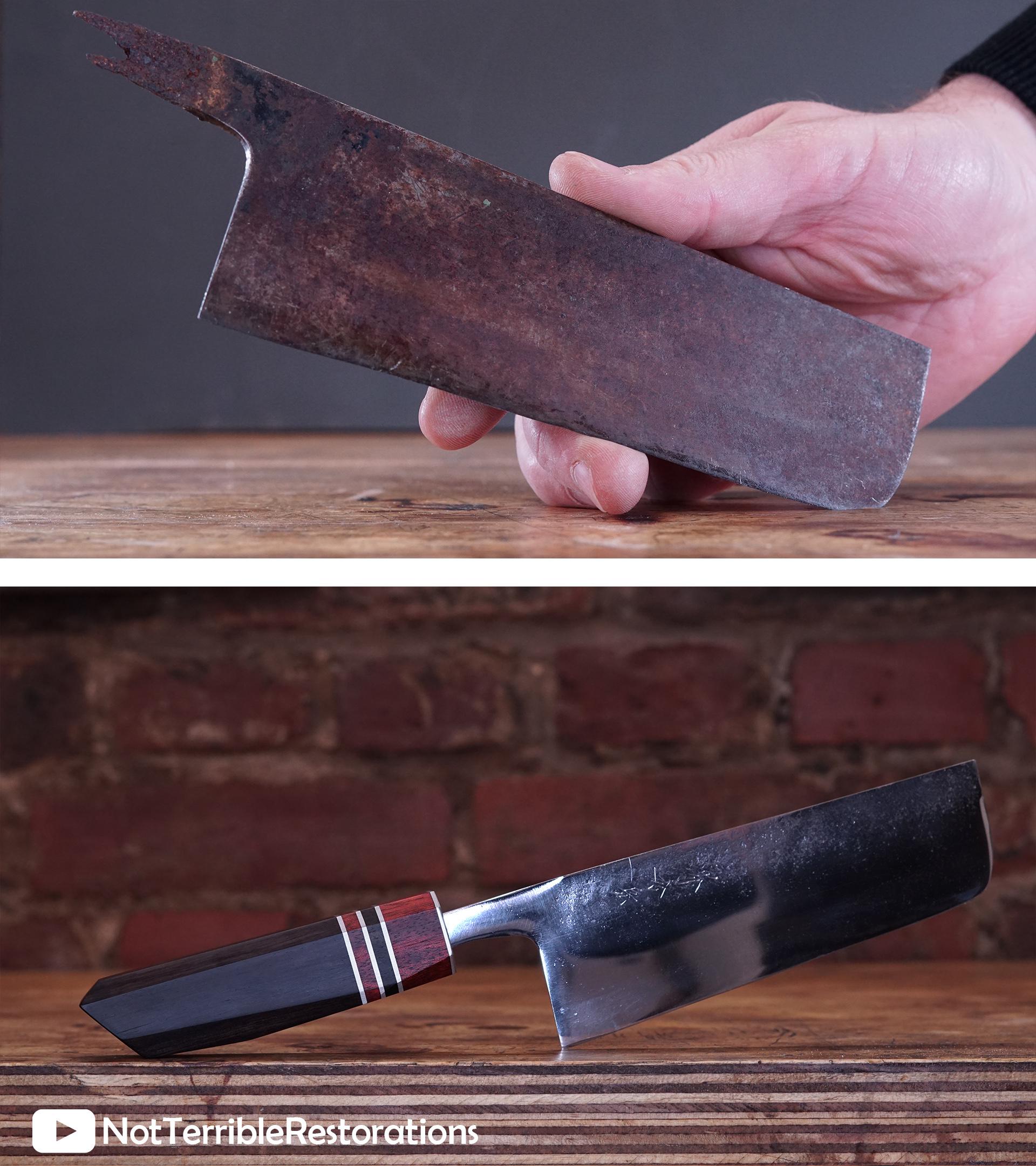 I restored a japanese carbon steel knife that lost its tang. Handle