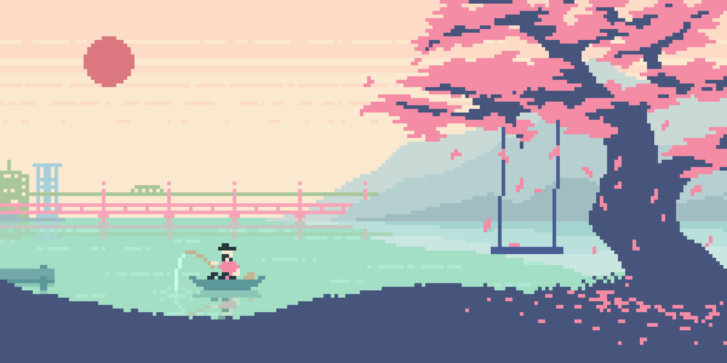 Pixel Art Japanese Garden