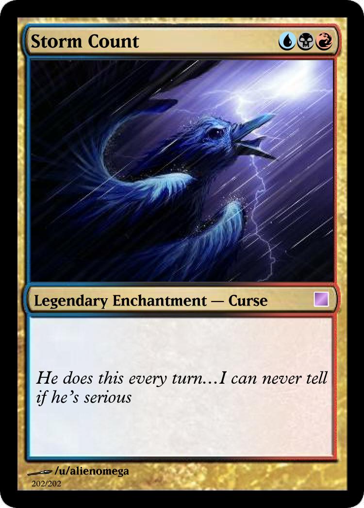 I made a Storm count tracker card, featuring Storm Crow r/magicTCG