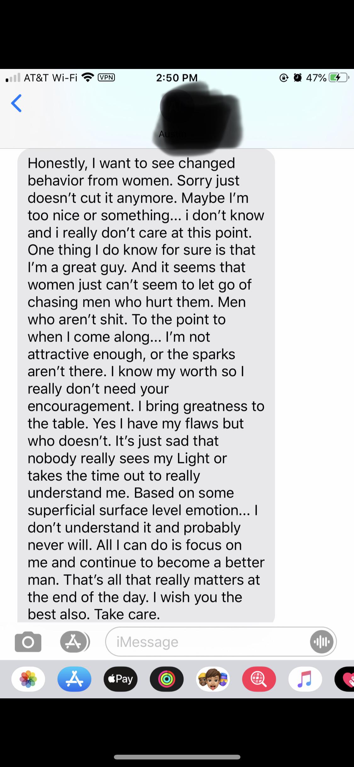 dating. She chose me over him and this was his