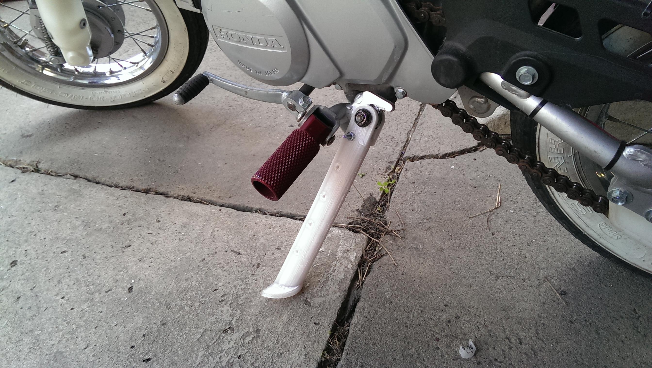 3D printed kickstand for Honda CRF50 A practical test of how strong a