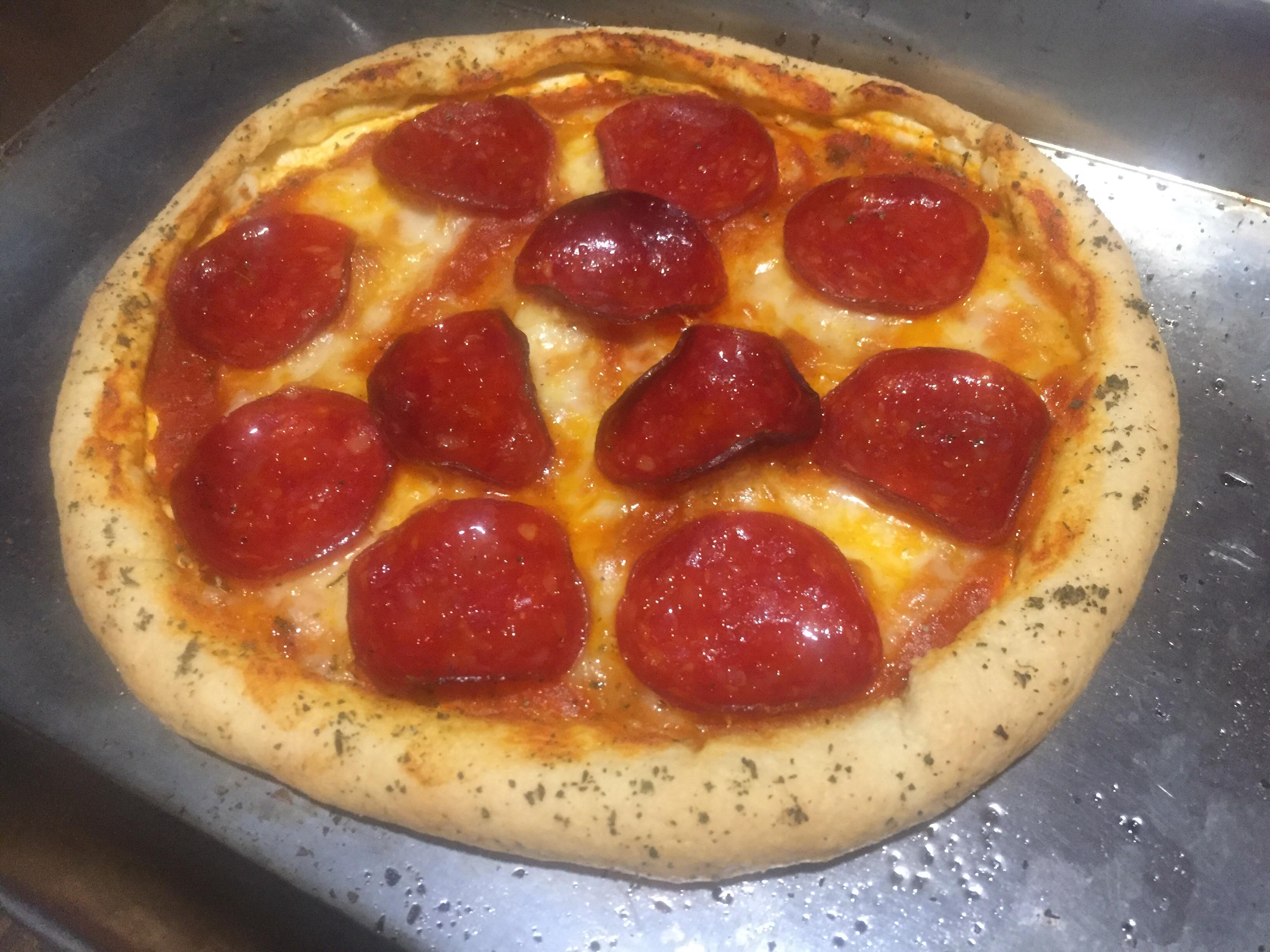 Pepperoni and mozzarella with cream cheese stuffed crust! r/Pizza