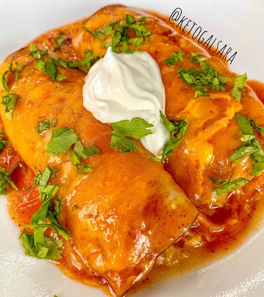 💥Sour cream Chicken Enchiladas (no tortilla needed) r/Keto_Diet