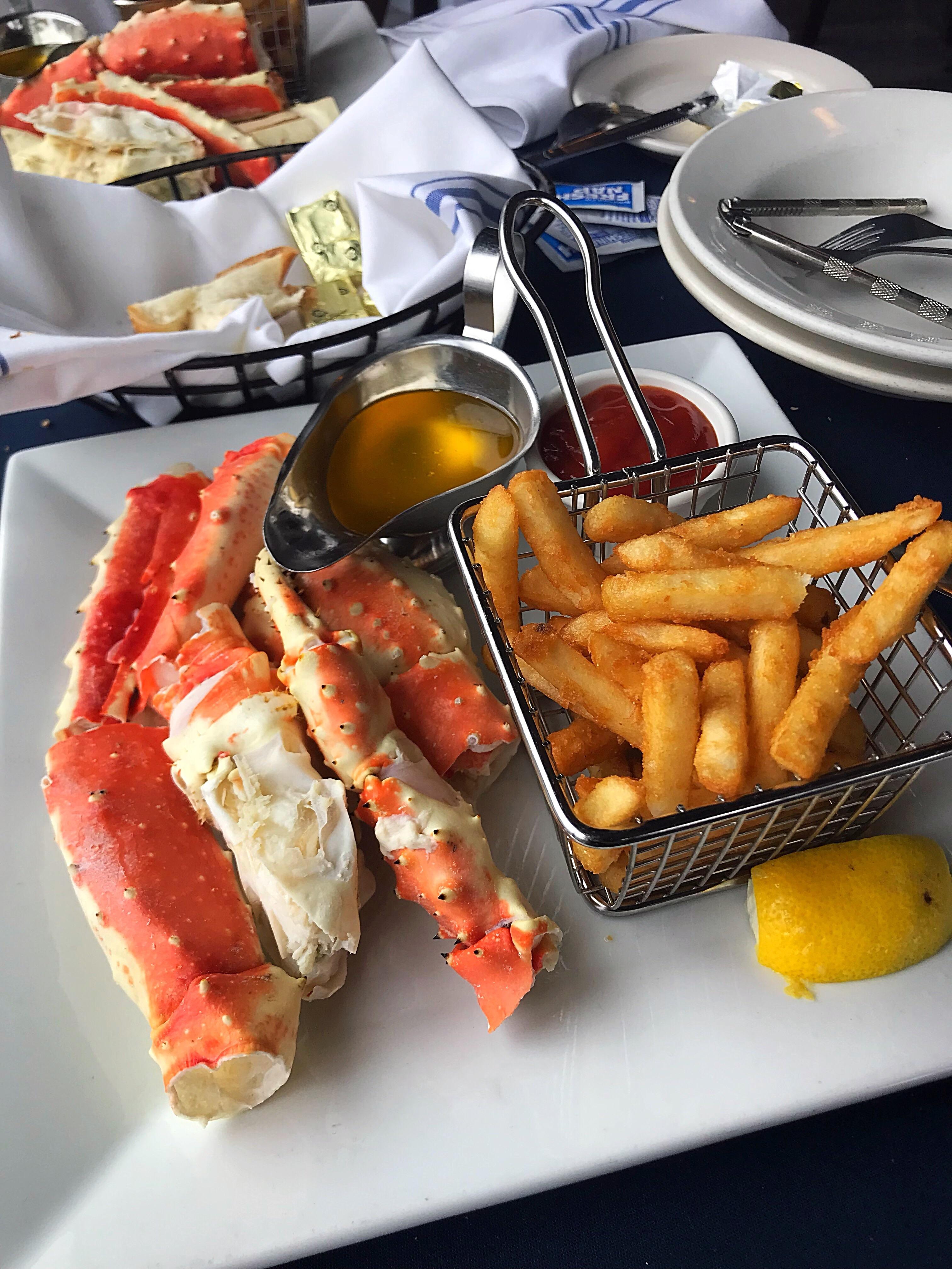 [I ate] King crab legs with some crispy fries. r/food