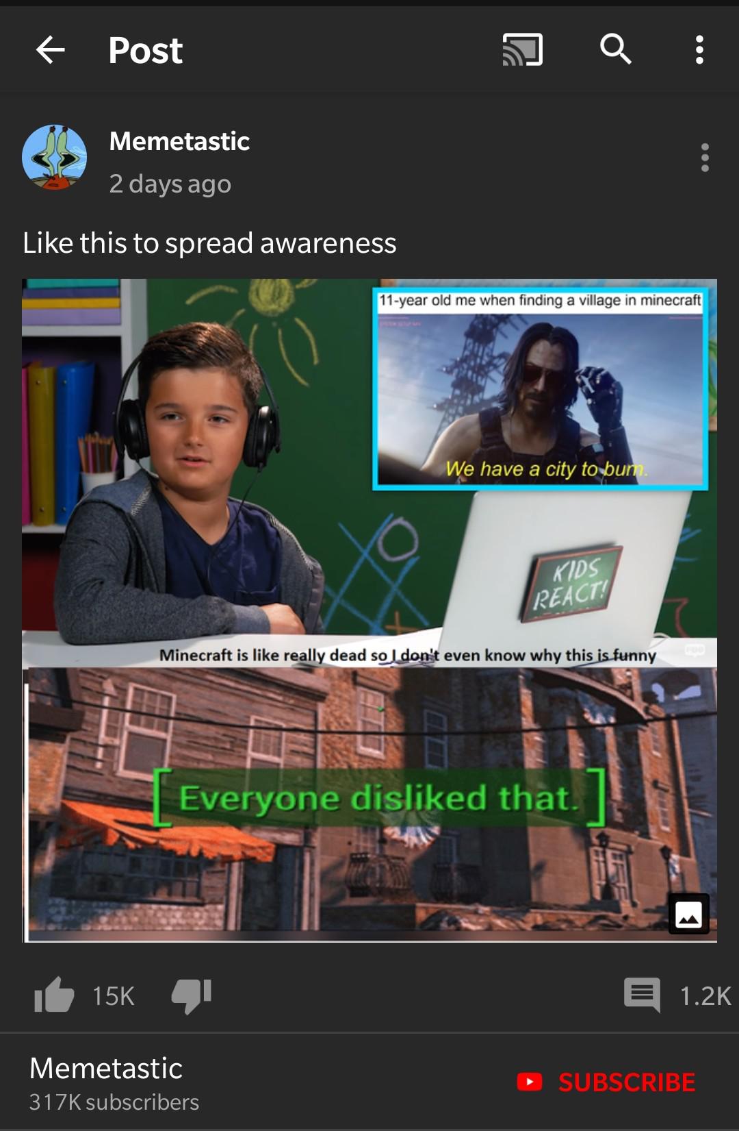 An edgy "memelord" channel with 300k subscribers is