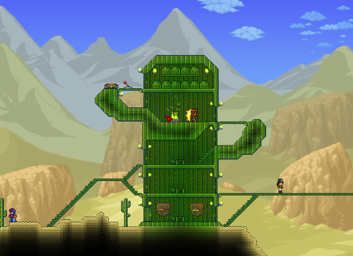 Updated version of my cactus house for all my npcs in the desert to