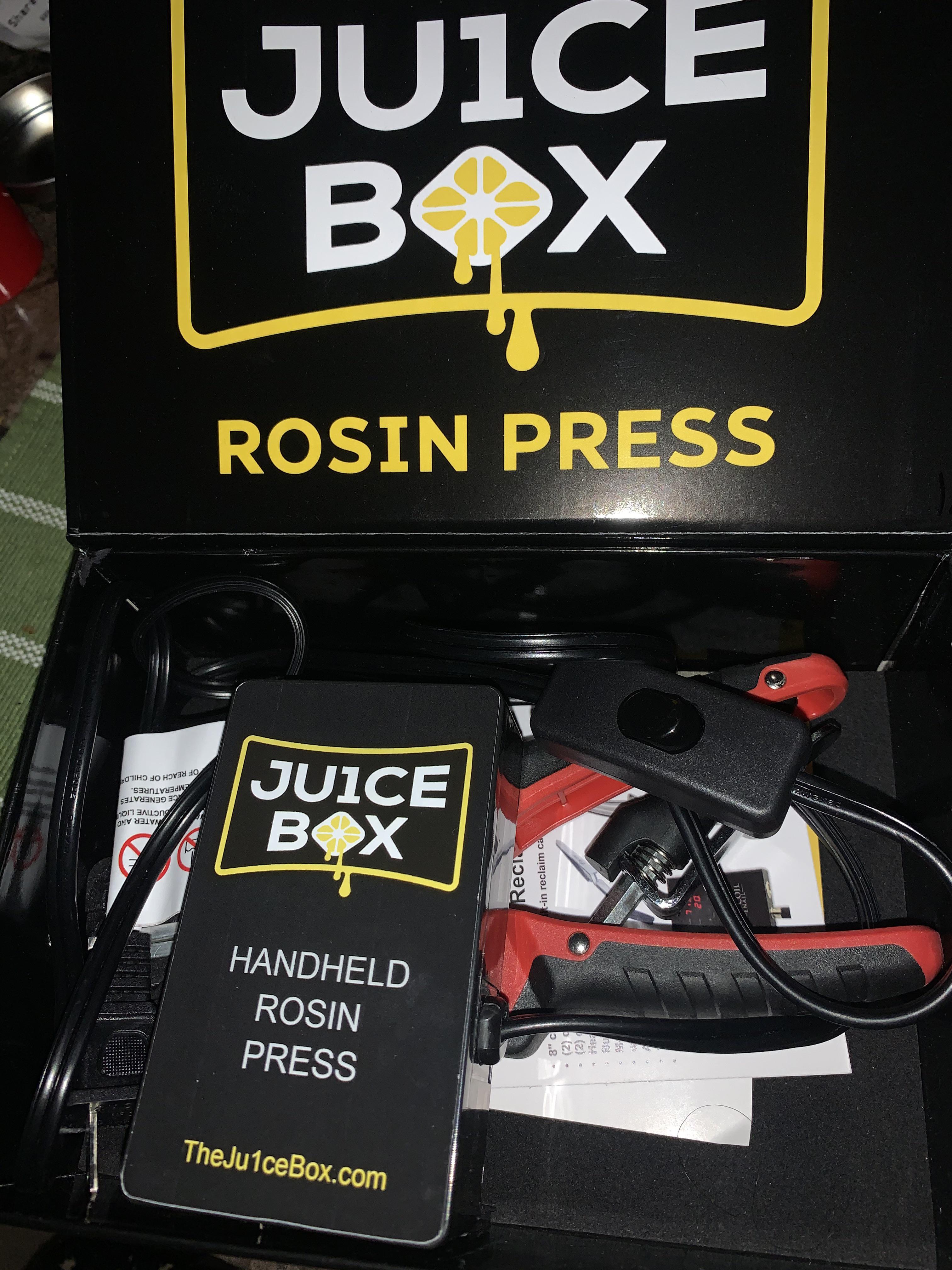 Juice Box handheld rosin press, 70 OBO good for figuring out if