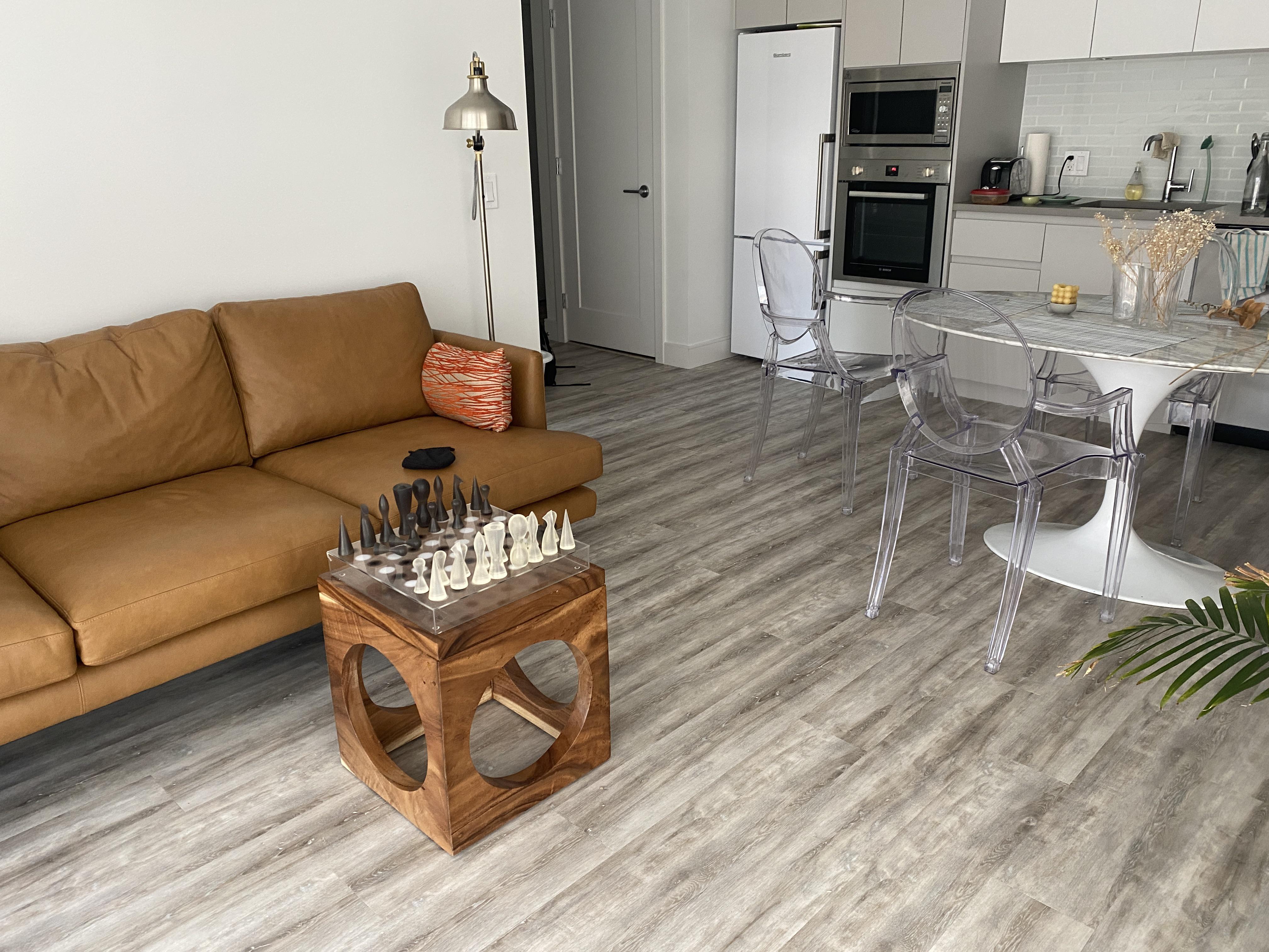 How do I coordinate the sofa to the dining table and chairs? For ex