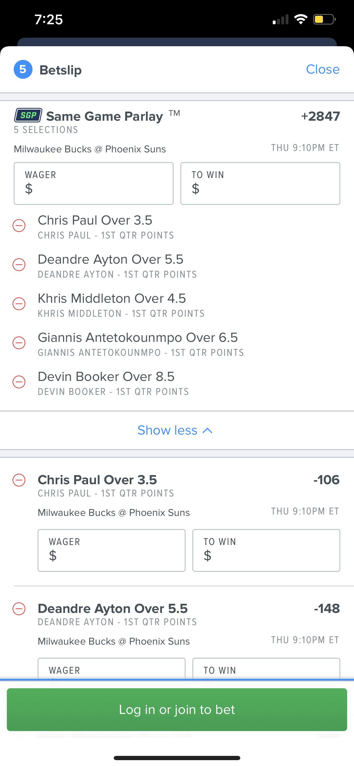 THOUGHTS ON THIS 1st Quarter parlay for game 2 ??? fanduel