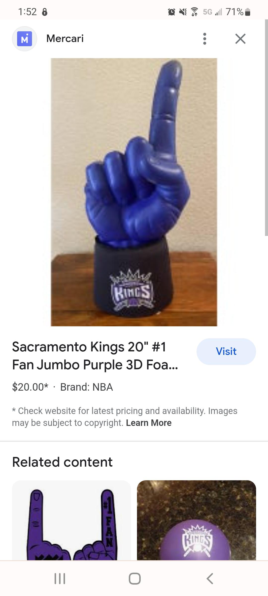 Kings 3D Foam Finger. Any of you have one you're willing to part with