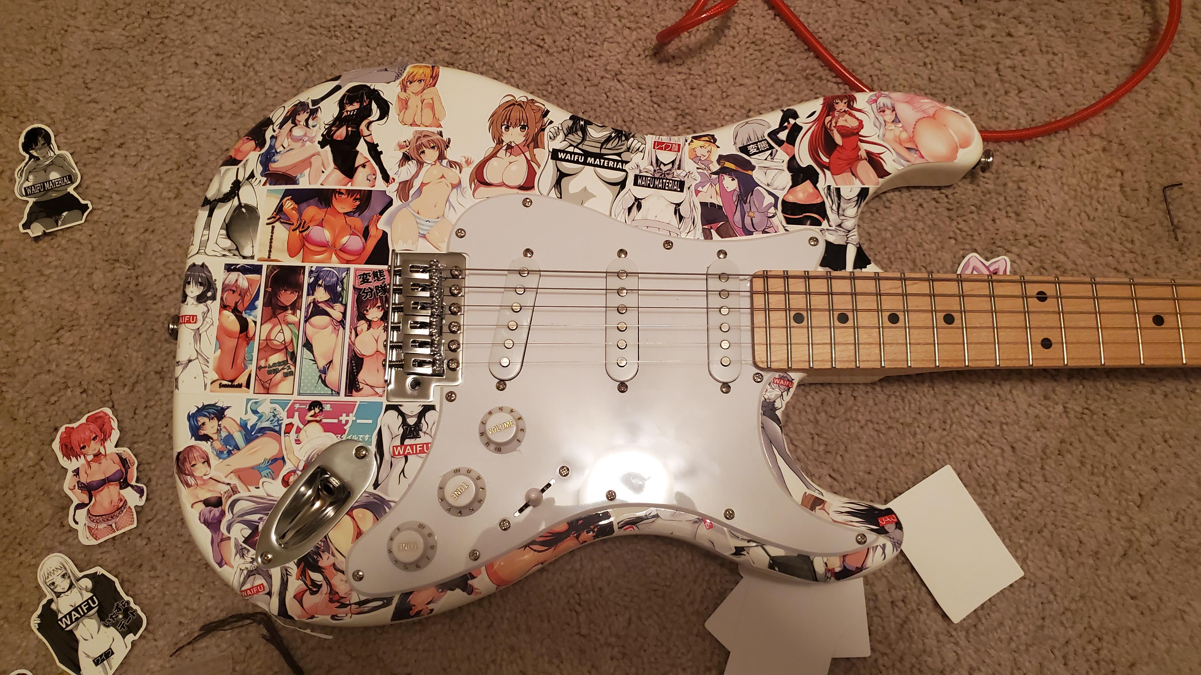 Waifubomb Guitar r/stickerbomb