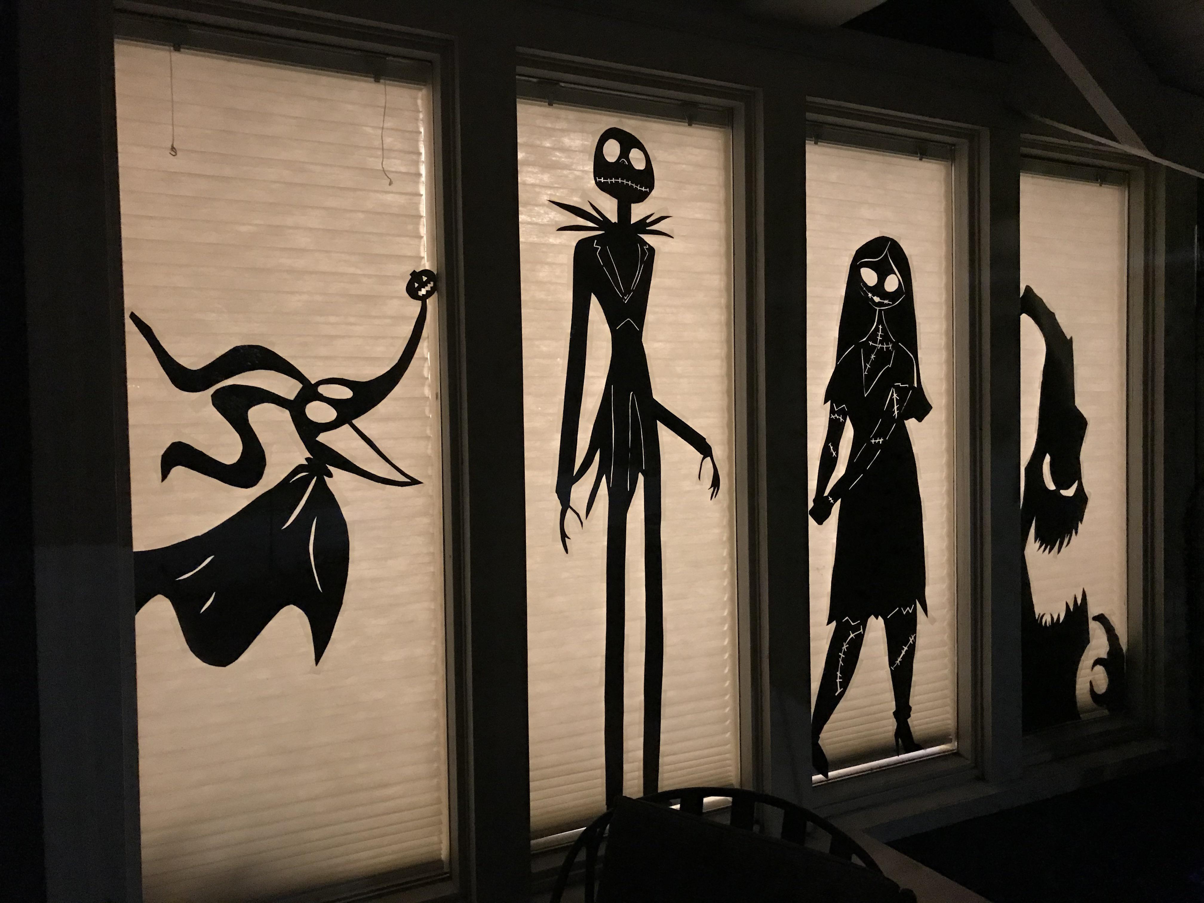 I made some Halloween window silhouettes after being inspired by a post