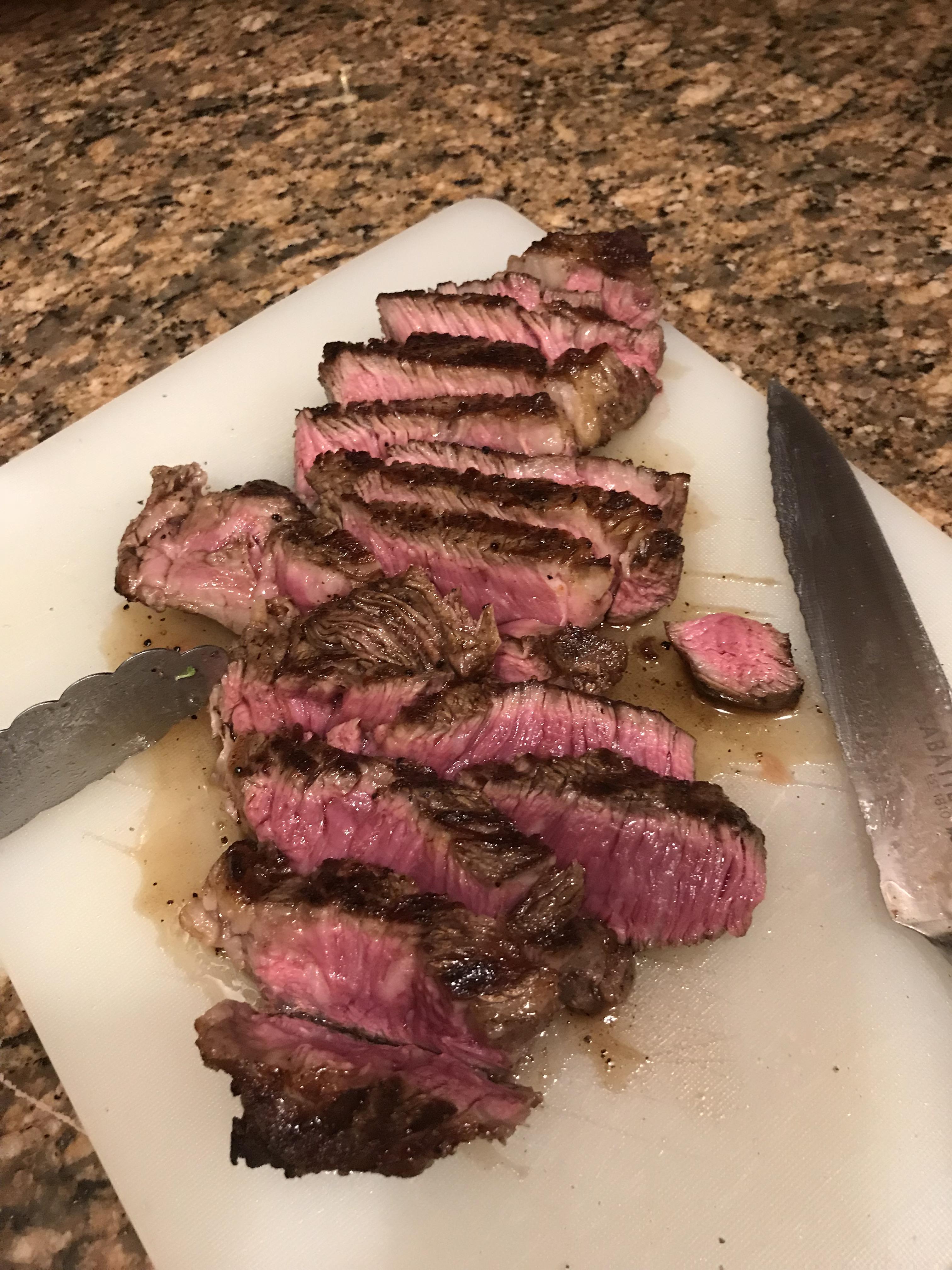 Ribeye VS cast iron grill pan. First attempt on a grill pan. Bought it