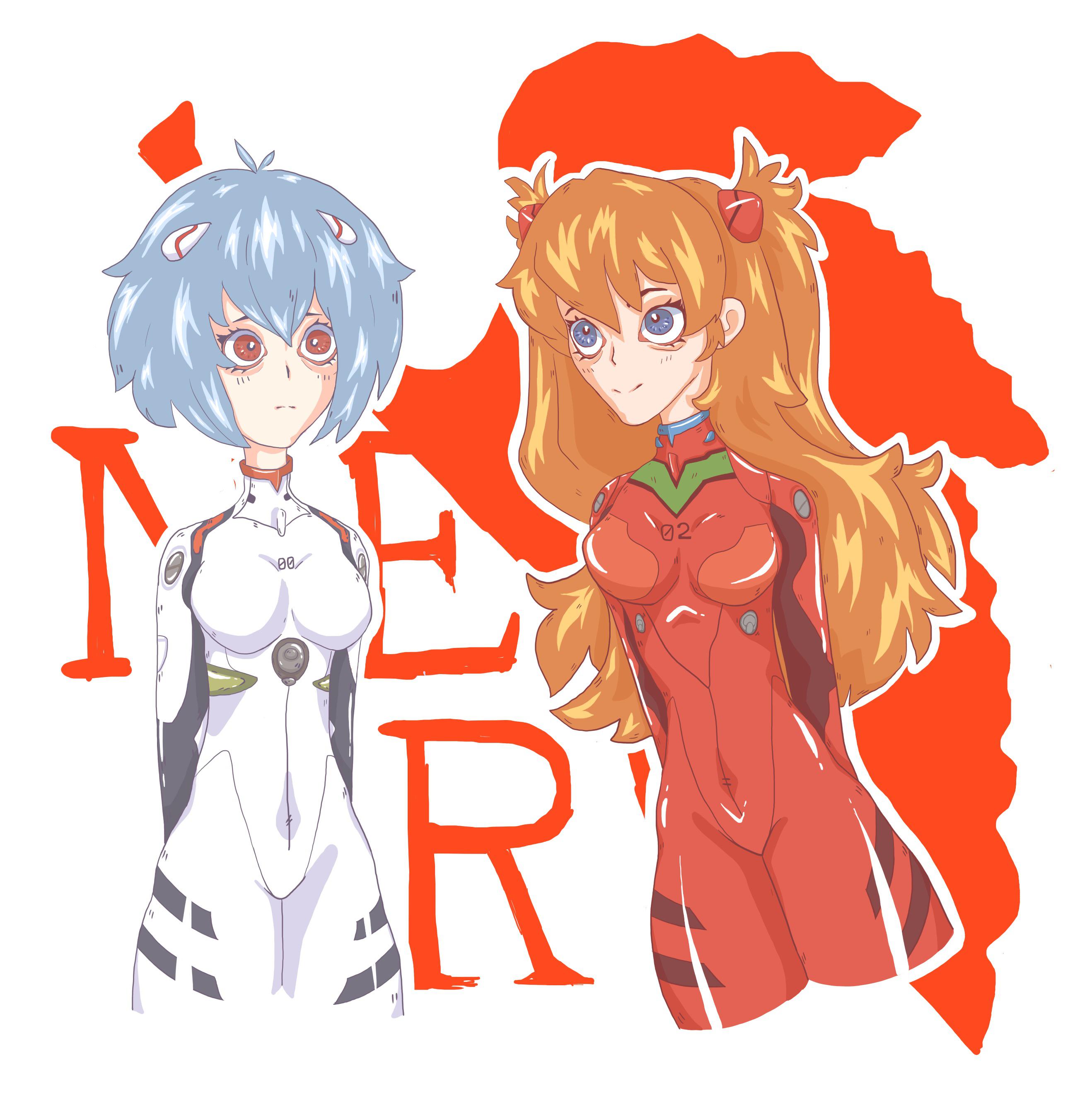 drew the eva girls ) r/evangelion