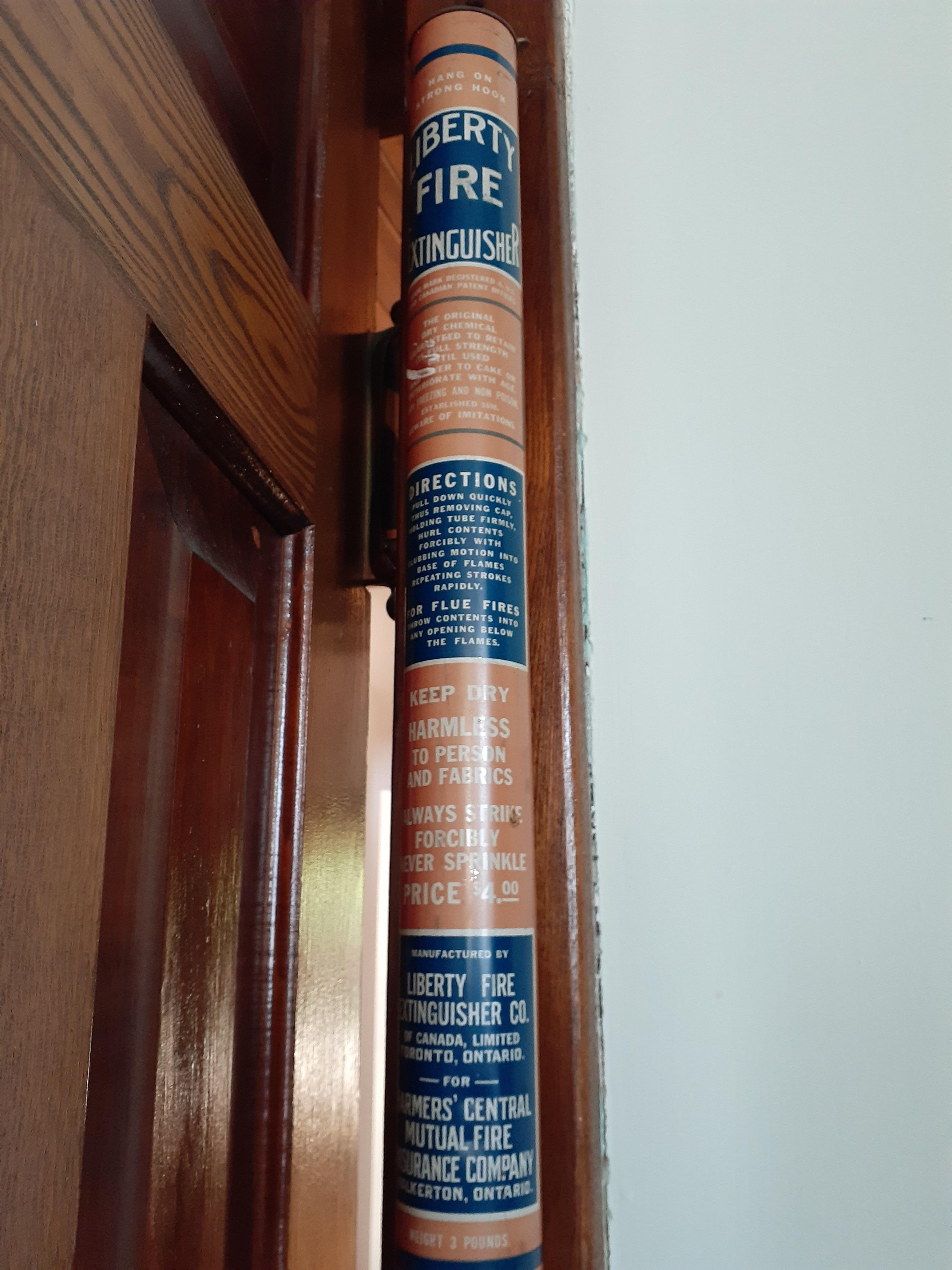 Vintage fire extinguisher tube mounted for use r/mildlyinteresting