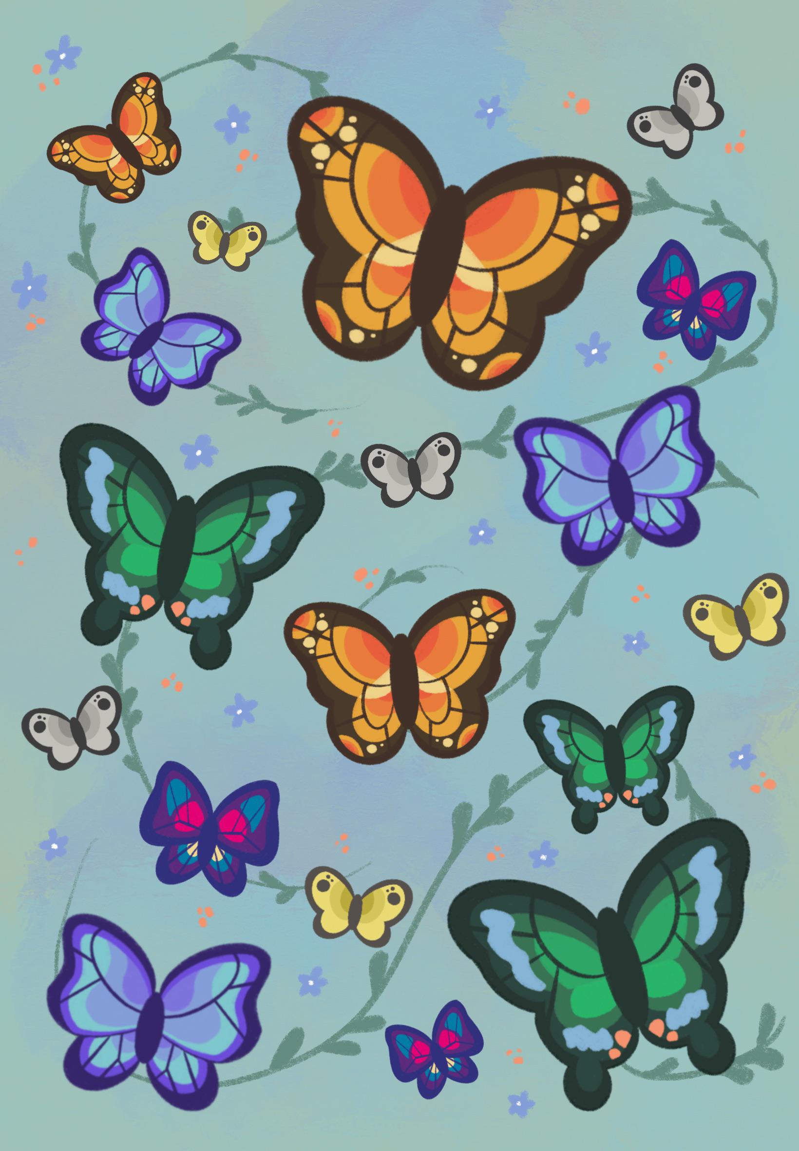 i made an acnh butterfly background thingy! r/AnimalCrossing