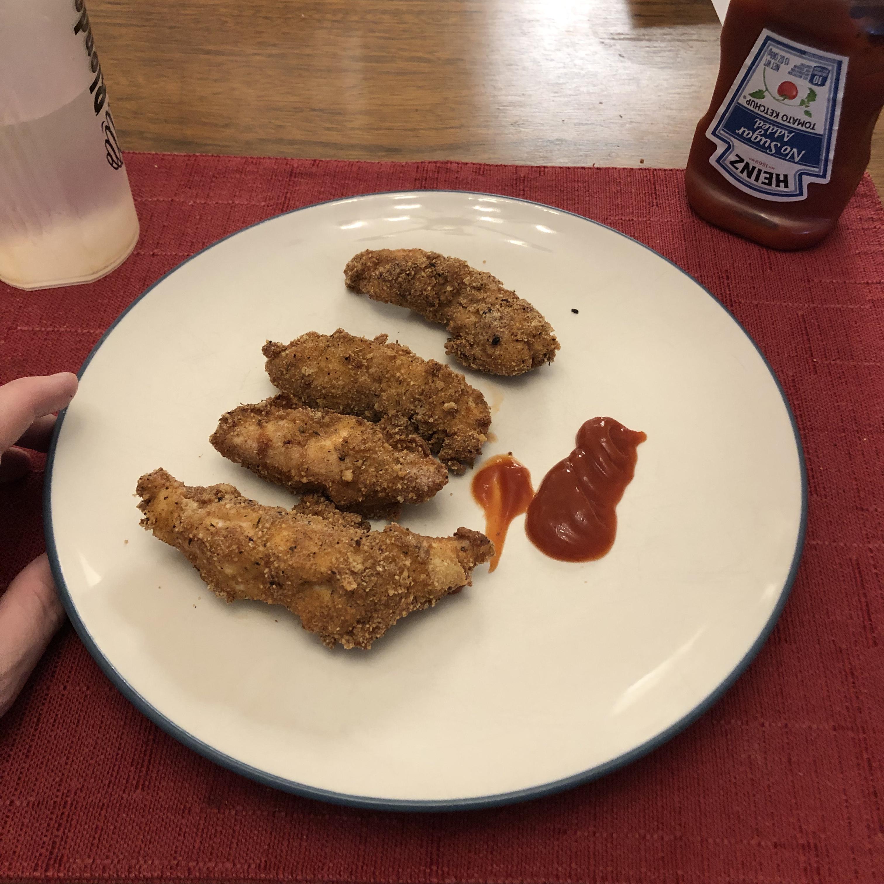 Ohmygosh finally nailed the fried chicken fingers. 8 carbs on the plate