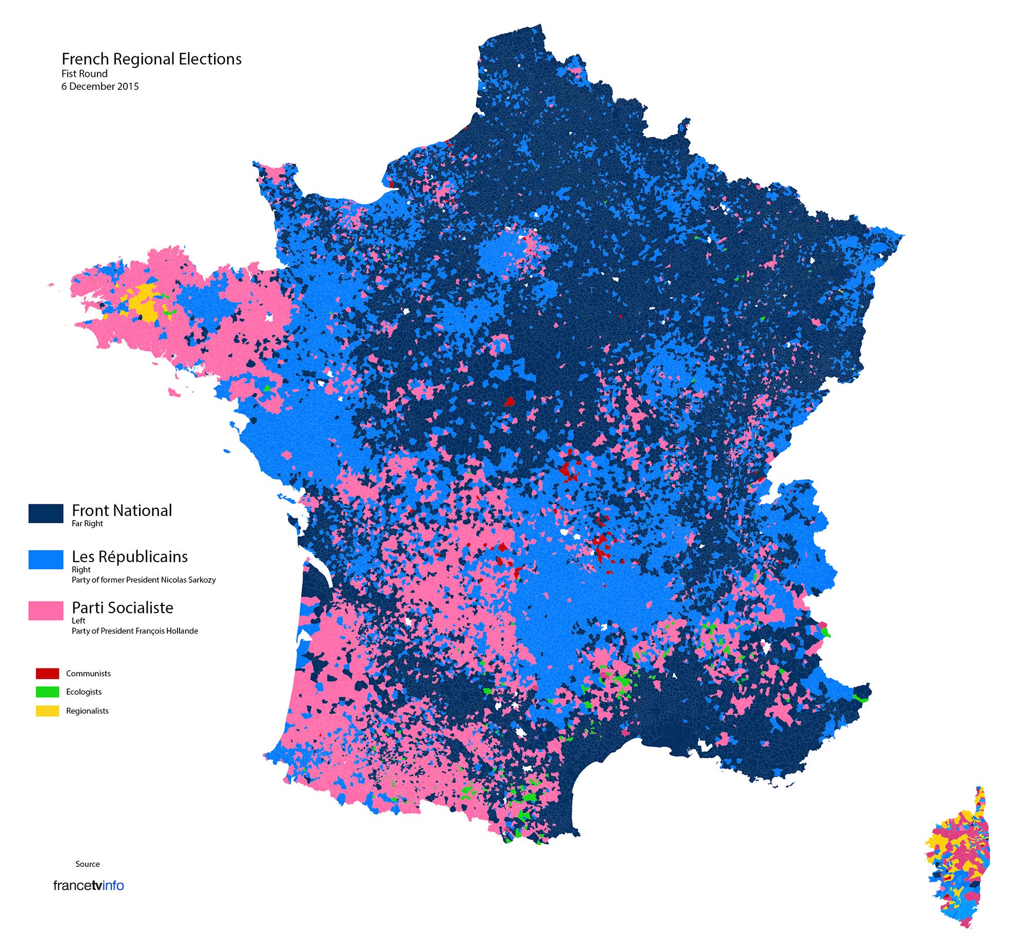 The rise of the far right in France, 2015 results [2000x1852] r/MapPorn