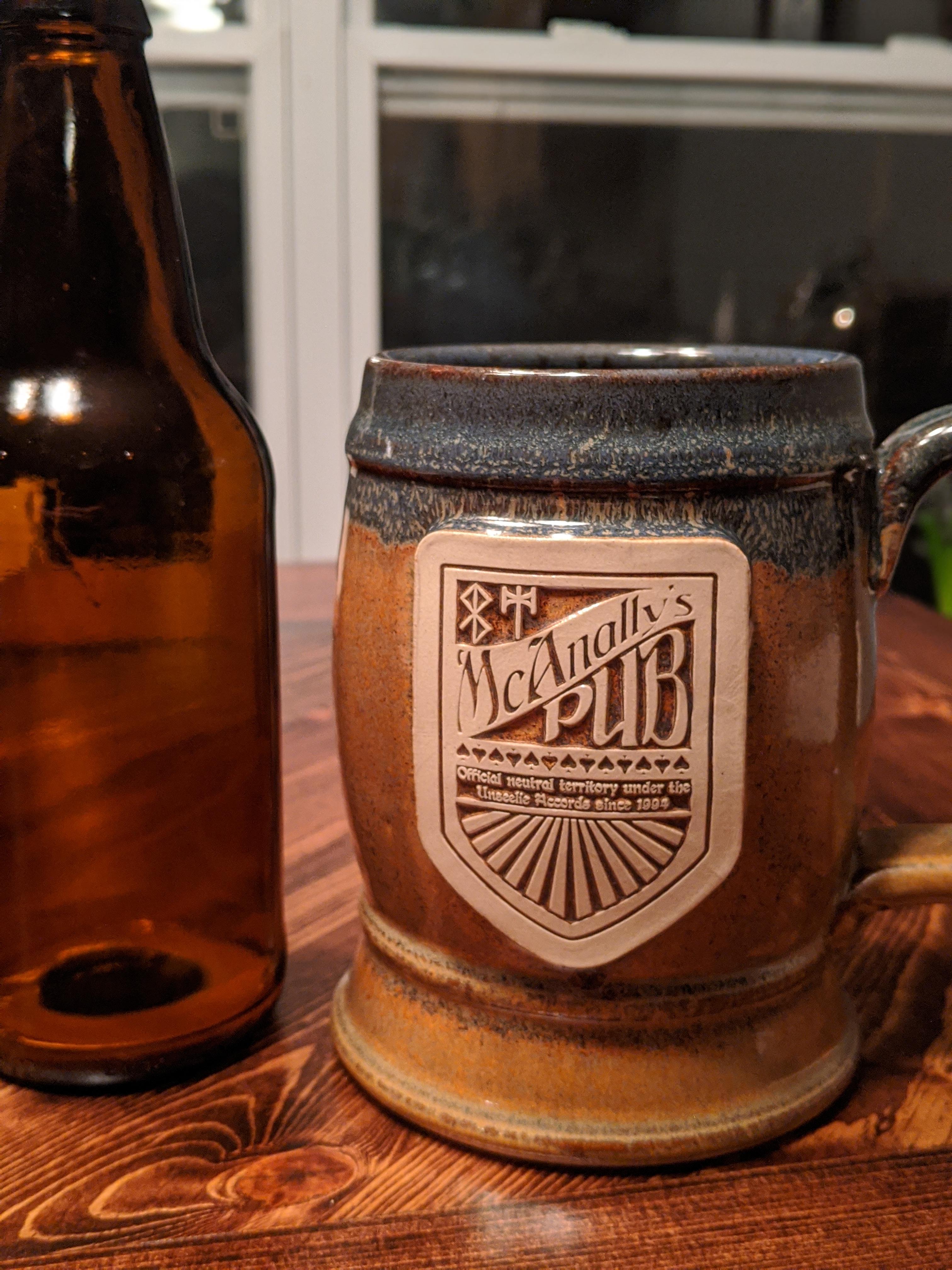 Home brewed brown ale in a fitting mug r/dresdenfiles