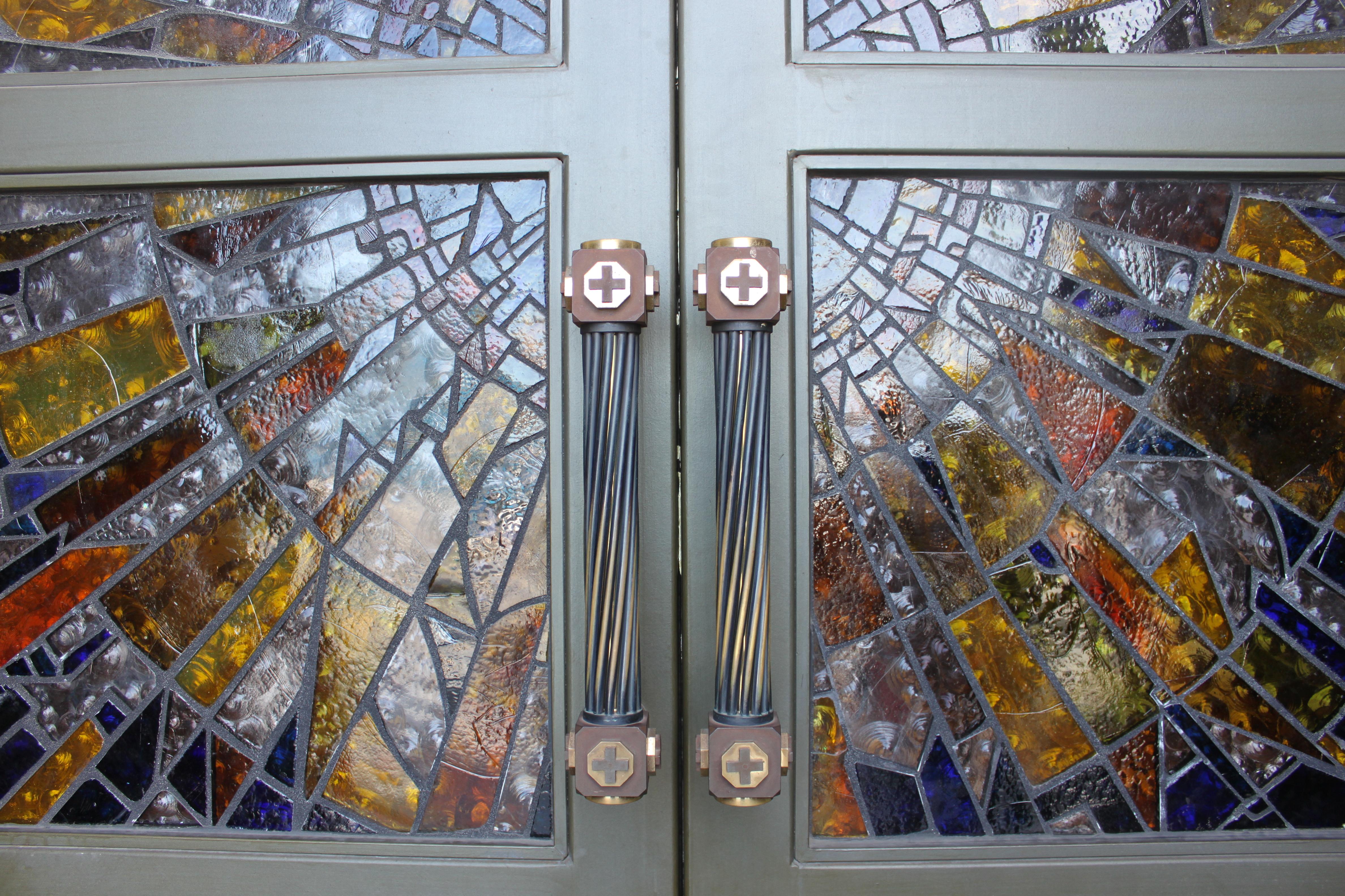 Stained Glass Doors at St Paul's Cathedral, Melbourne r/StainedGlass
