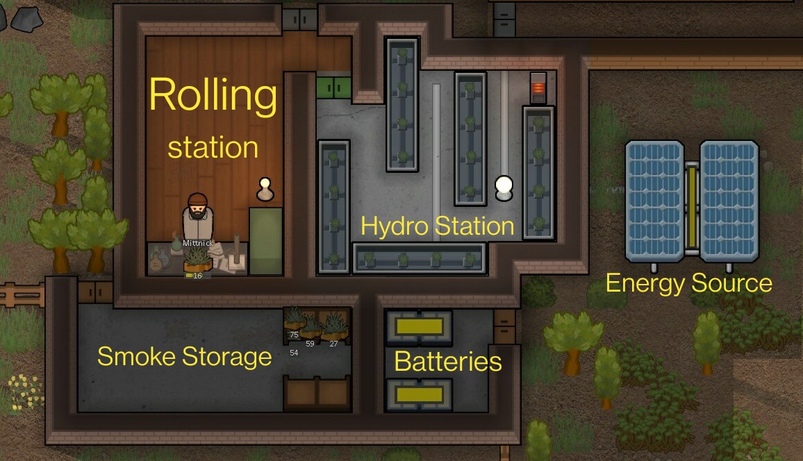 My first smokeleaf setup! r/RimWorld