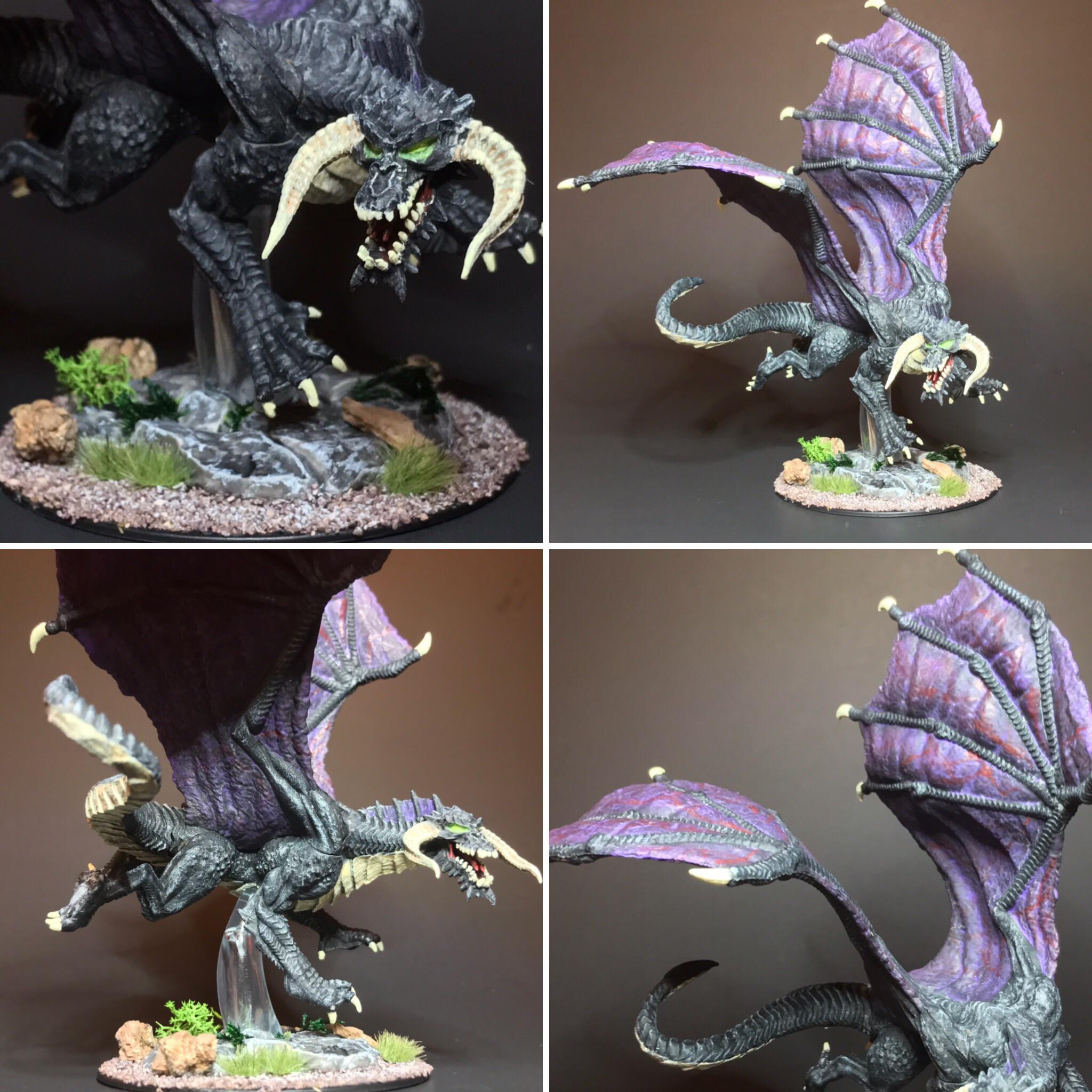 Painted Young Black Dragon miniature [Art] r/DnD