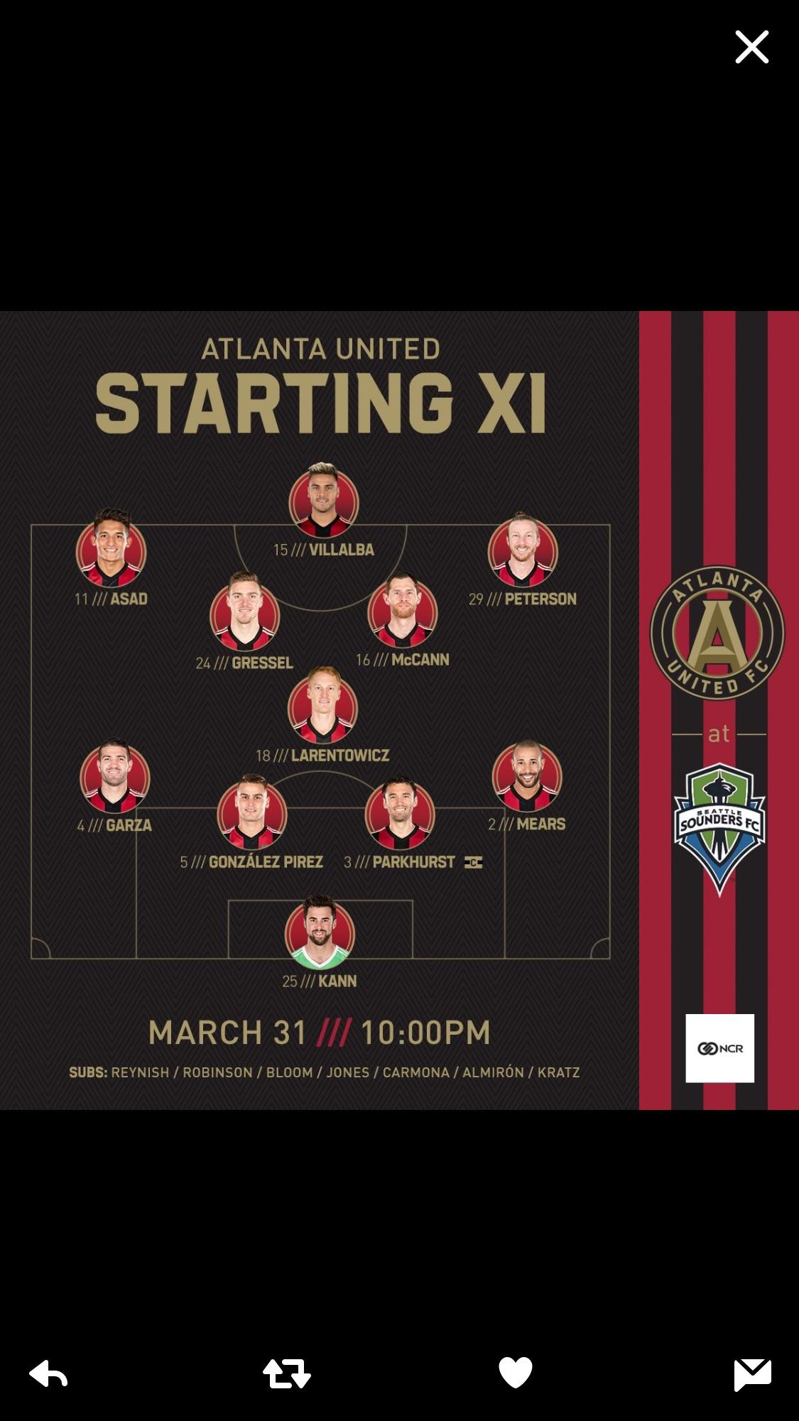 Starting XI AtlantaUnited