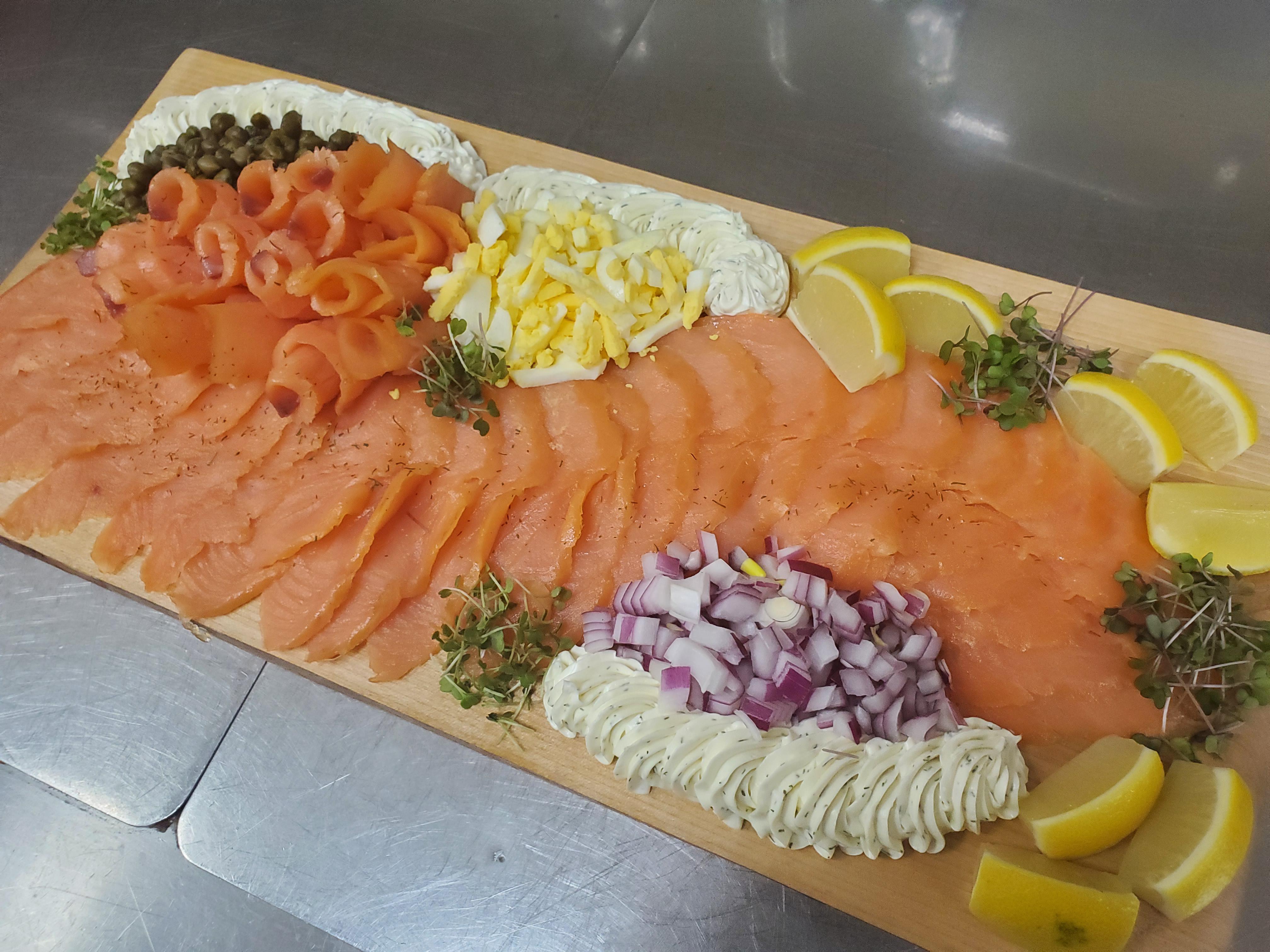 Lox salmon board I made this morning. r/FoodPorn