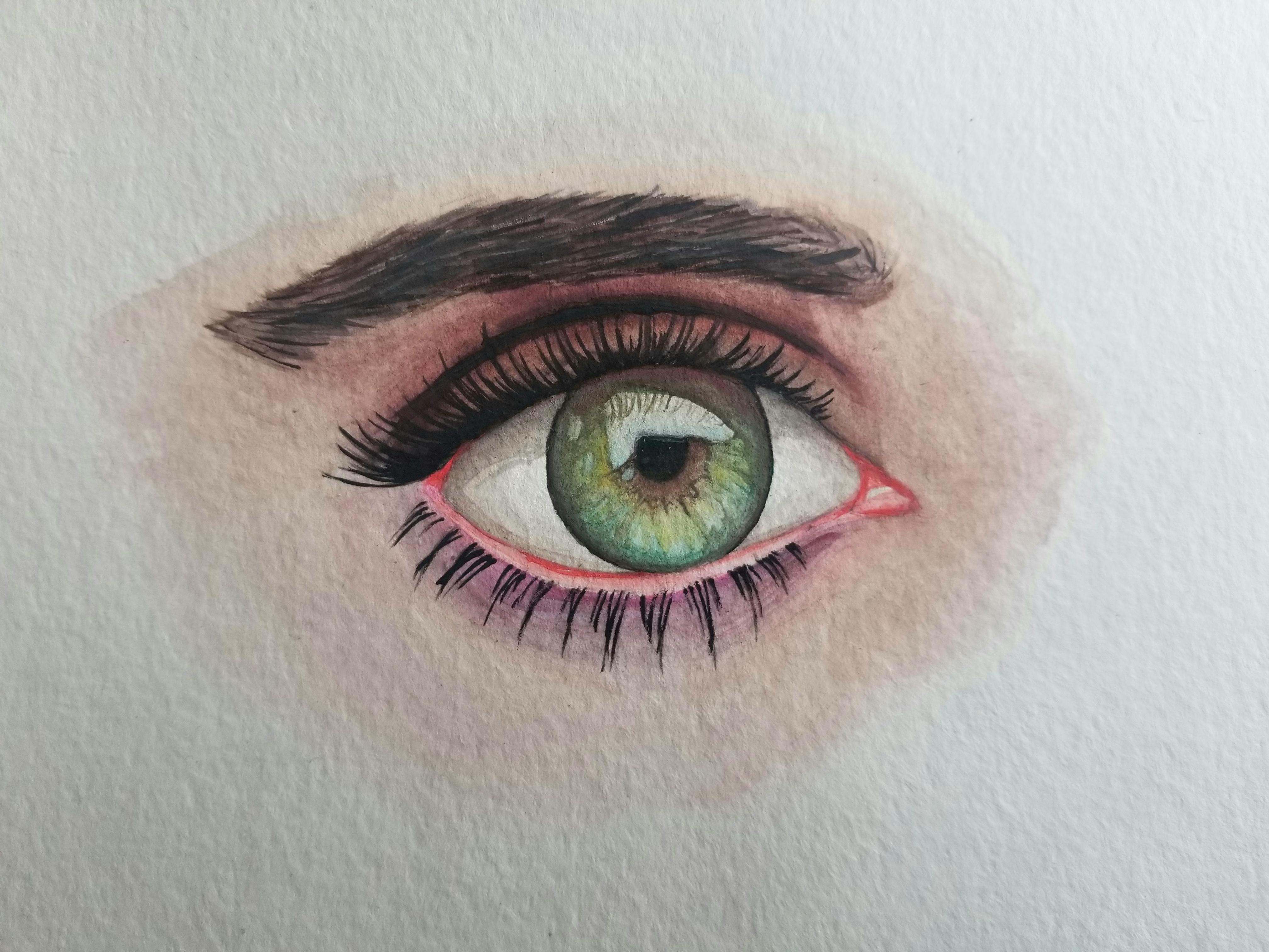 Eye Painting, Watercolor, 5x5" r/Art