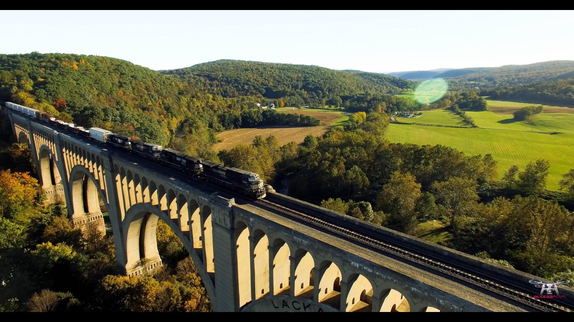 Tunkhannock Viaduct in Nicholson, Pennsylvania. Photo by Access Aerial