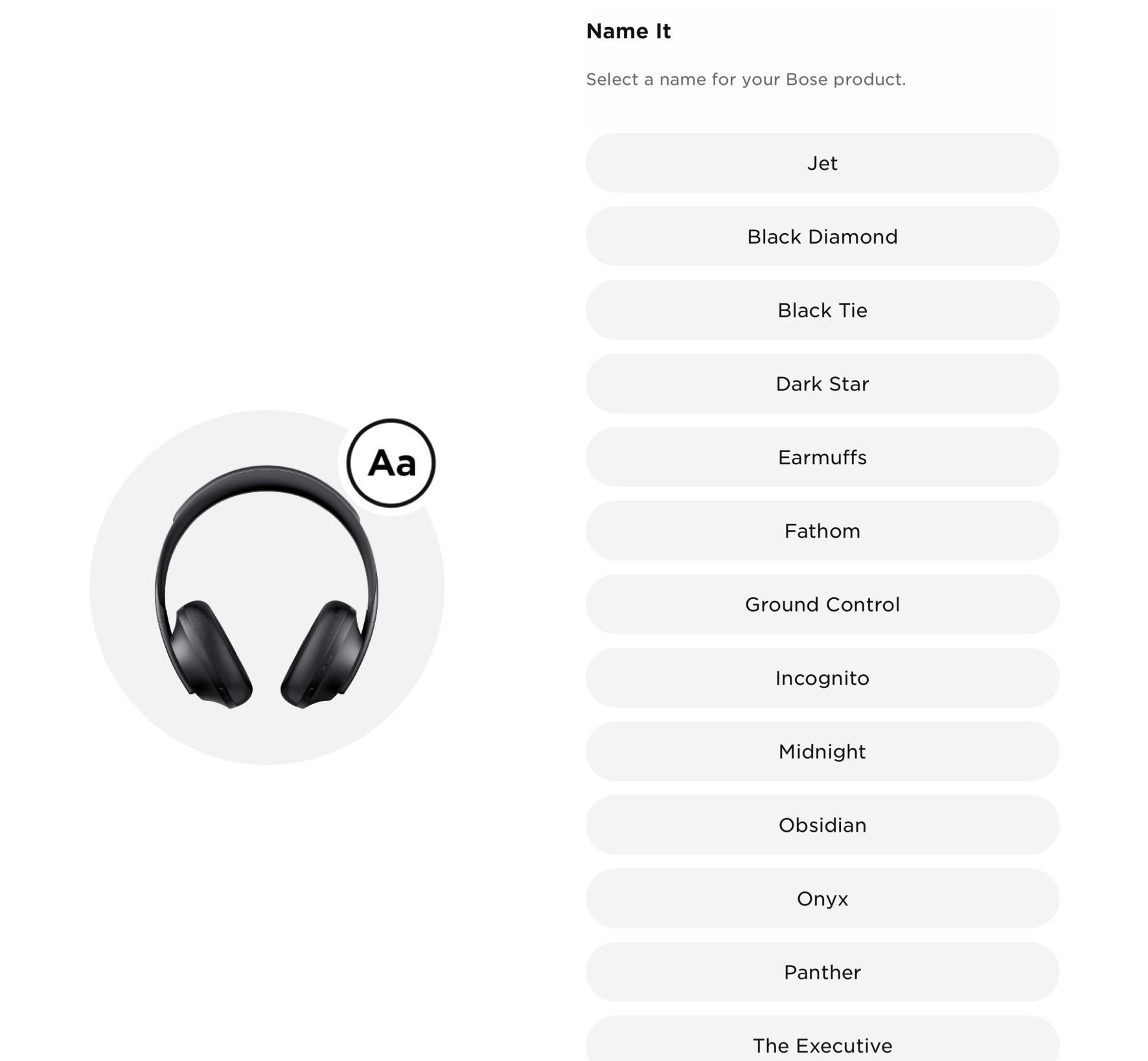 I know its a little thing but I love the bose headphone name selection