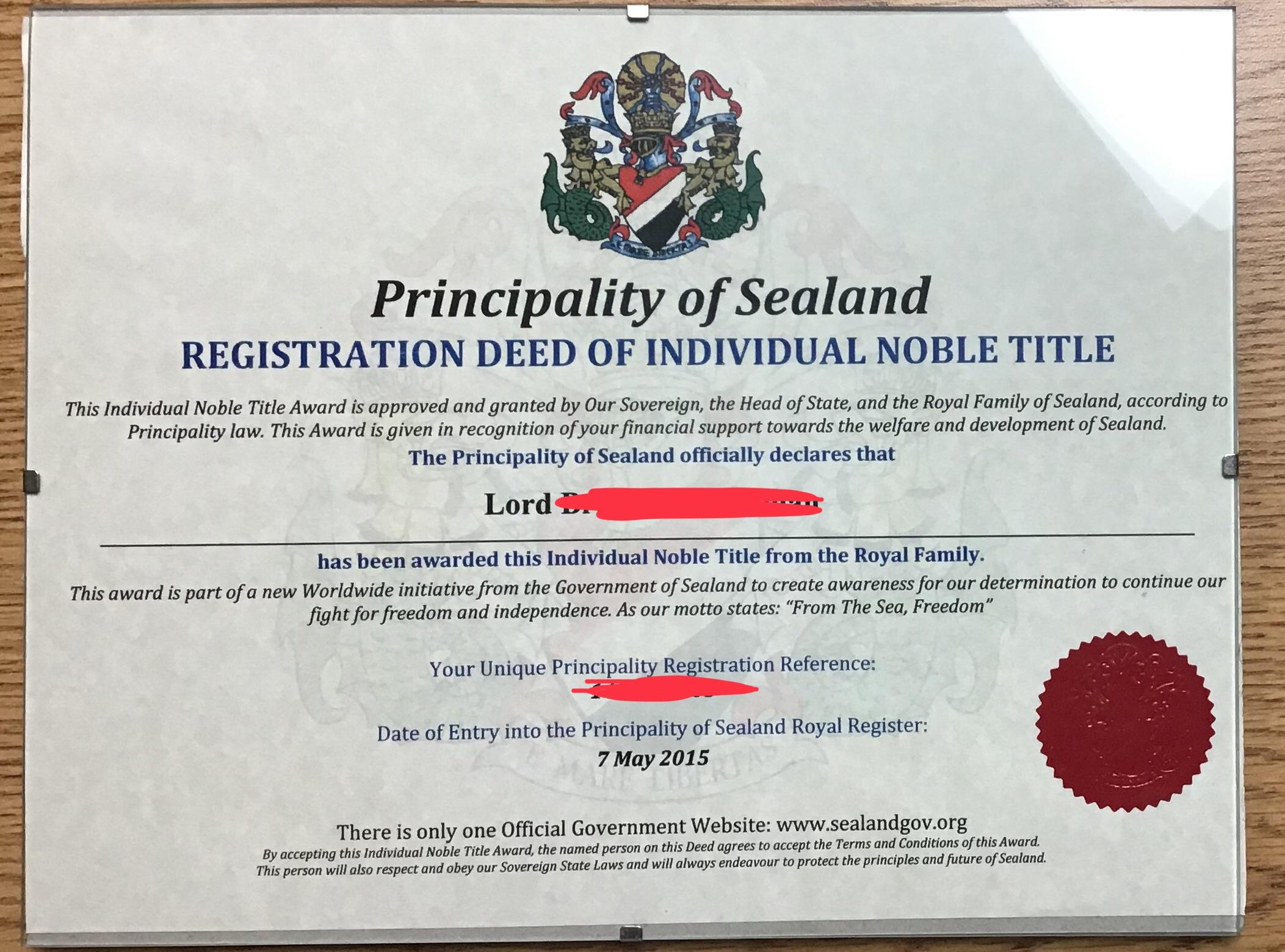 Principality Of Sealand Royal Family